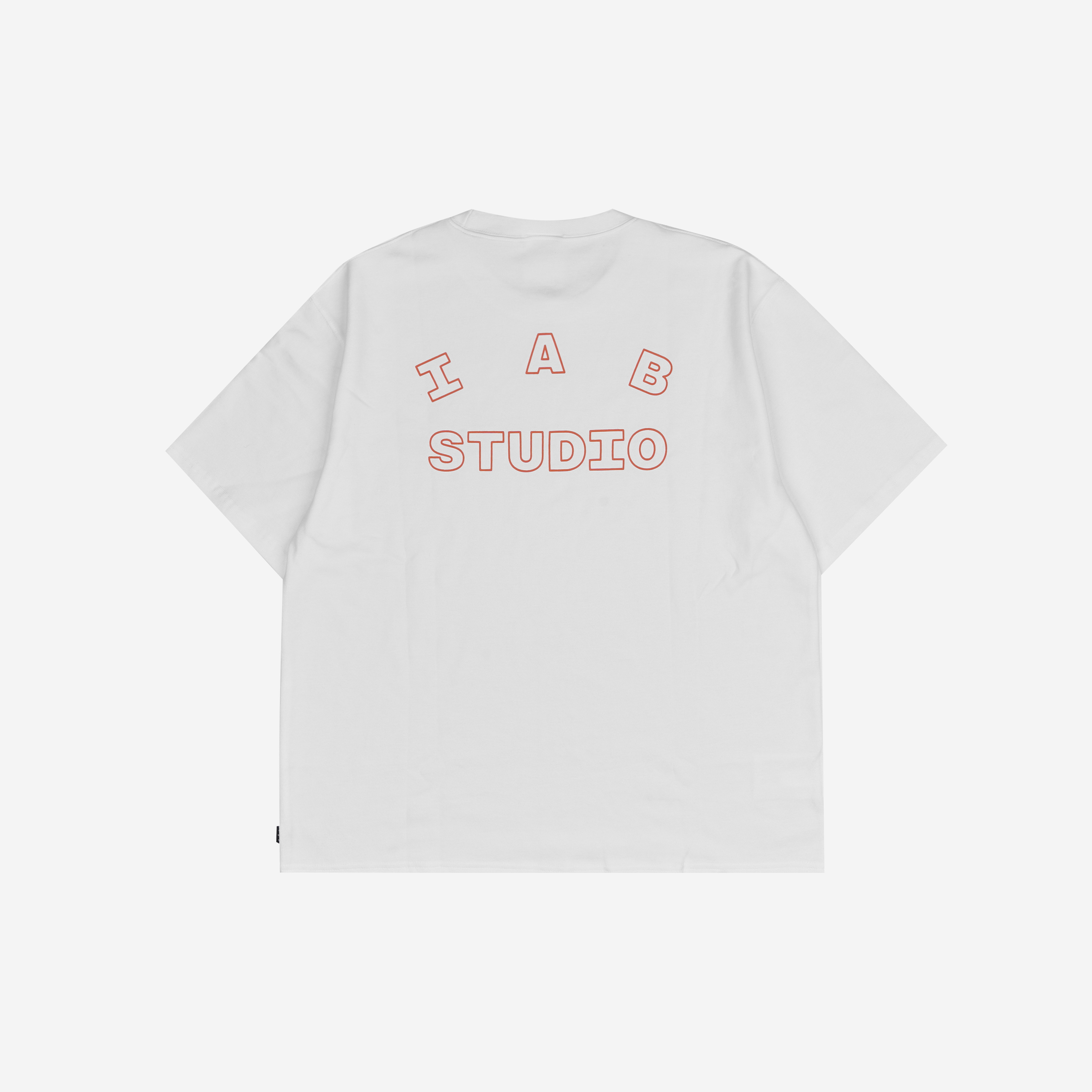 아이앱 스튜디오 라인 로고 티셔츠 화이트 오렌지(IAB Studio Line Logo T-Shirt White Orange)