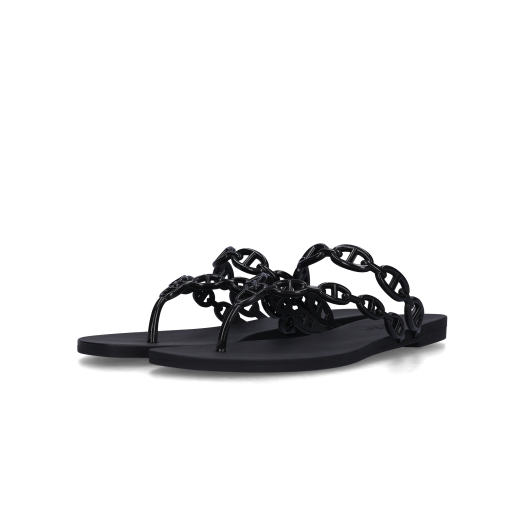 (W) Hermes Island Sandal & Noir