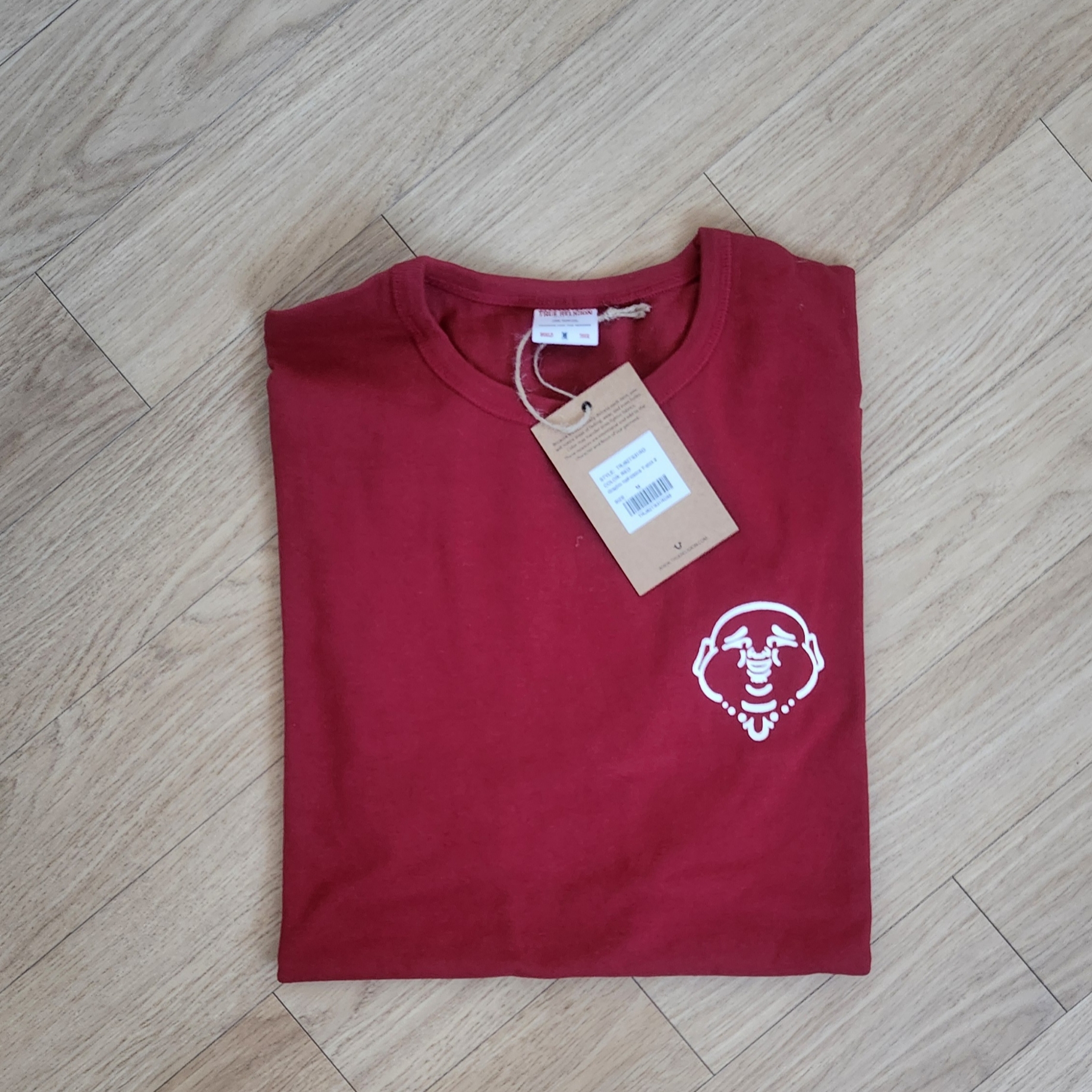 True Religion Bubble T-Shirt Burgundy 착용 스타일 - 1