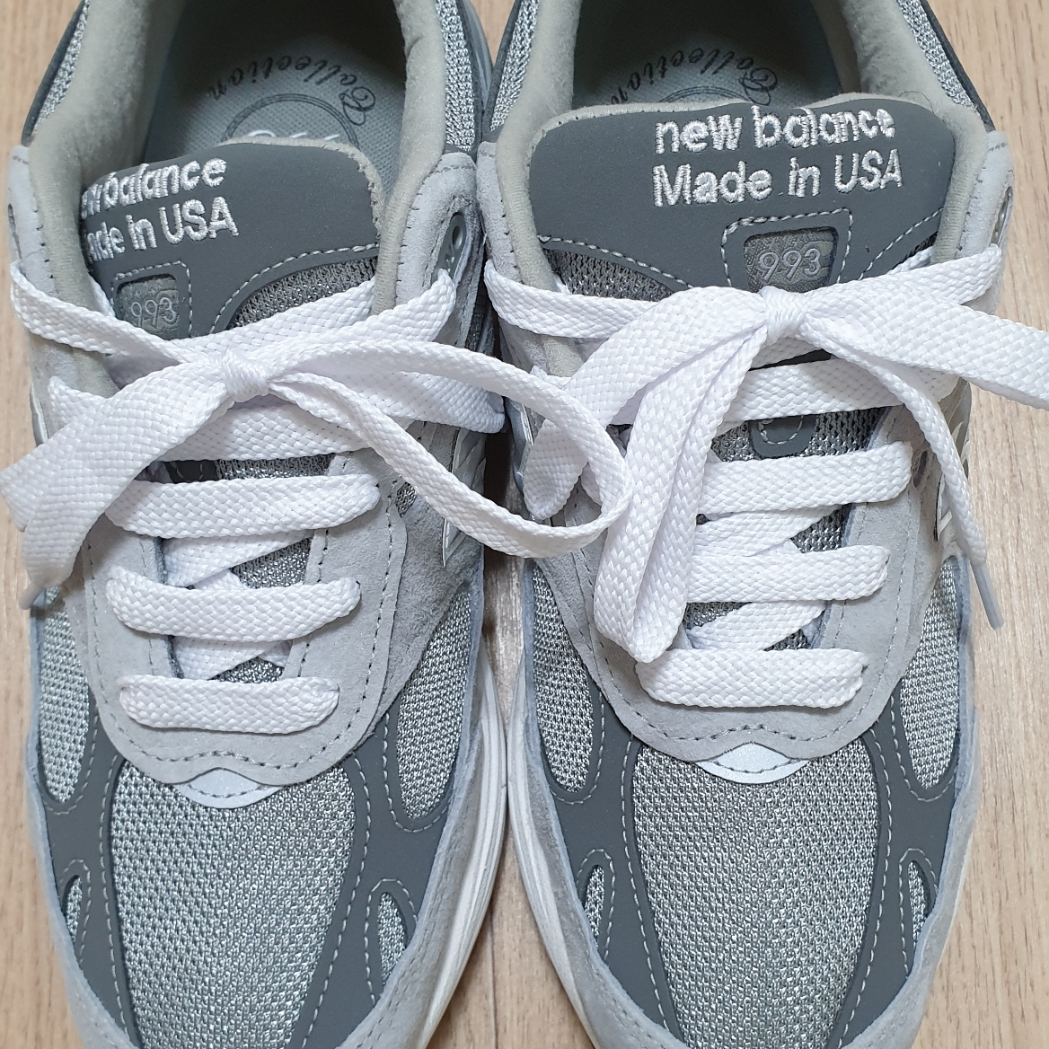 (W) New Balance 993 Made in USA Grey - B Standard 착용 스타일
