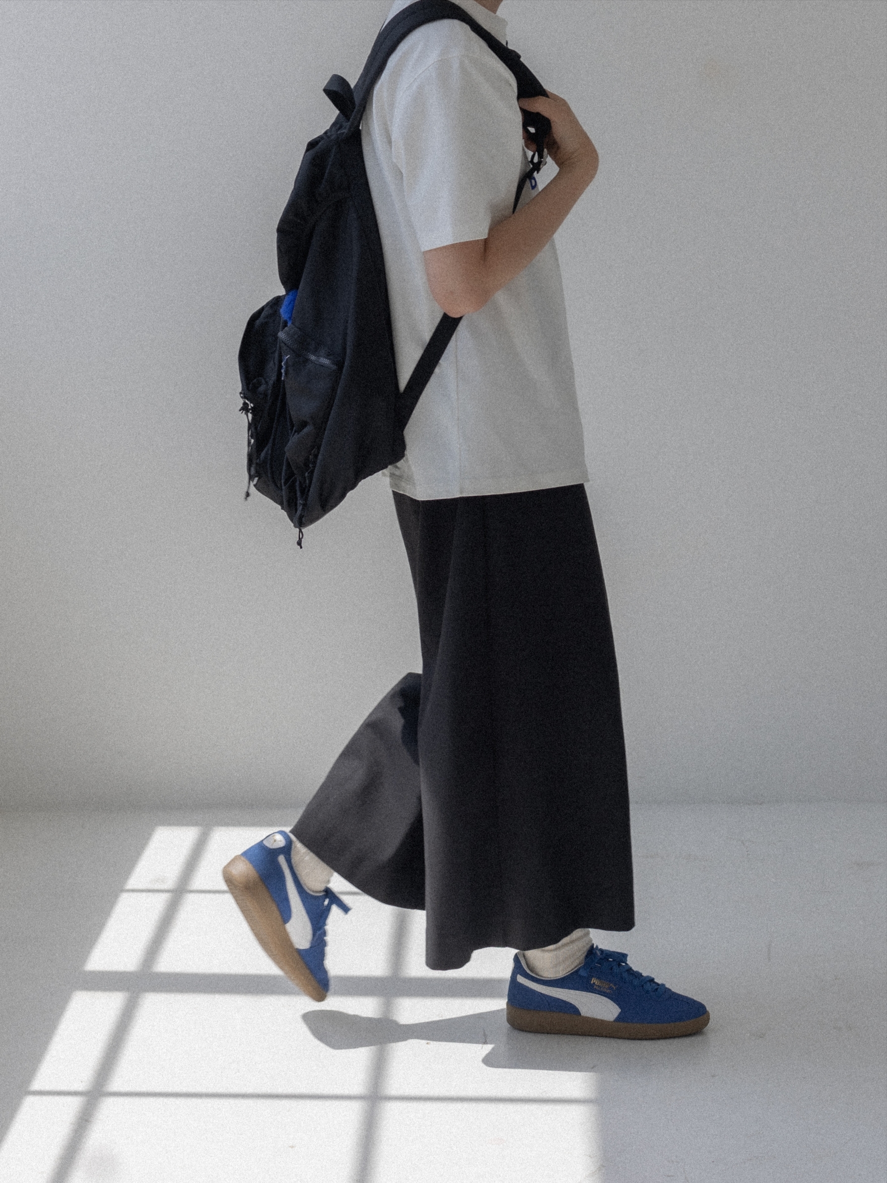 Ader Error Butterfy Logo T-Shirt White, Ader Error Eddy Bear Head Keyring Z-Blue 착용 스타일 - 1