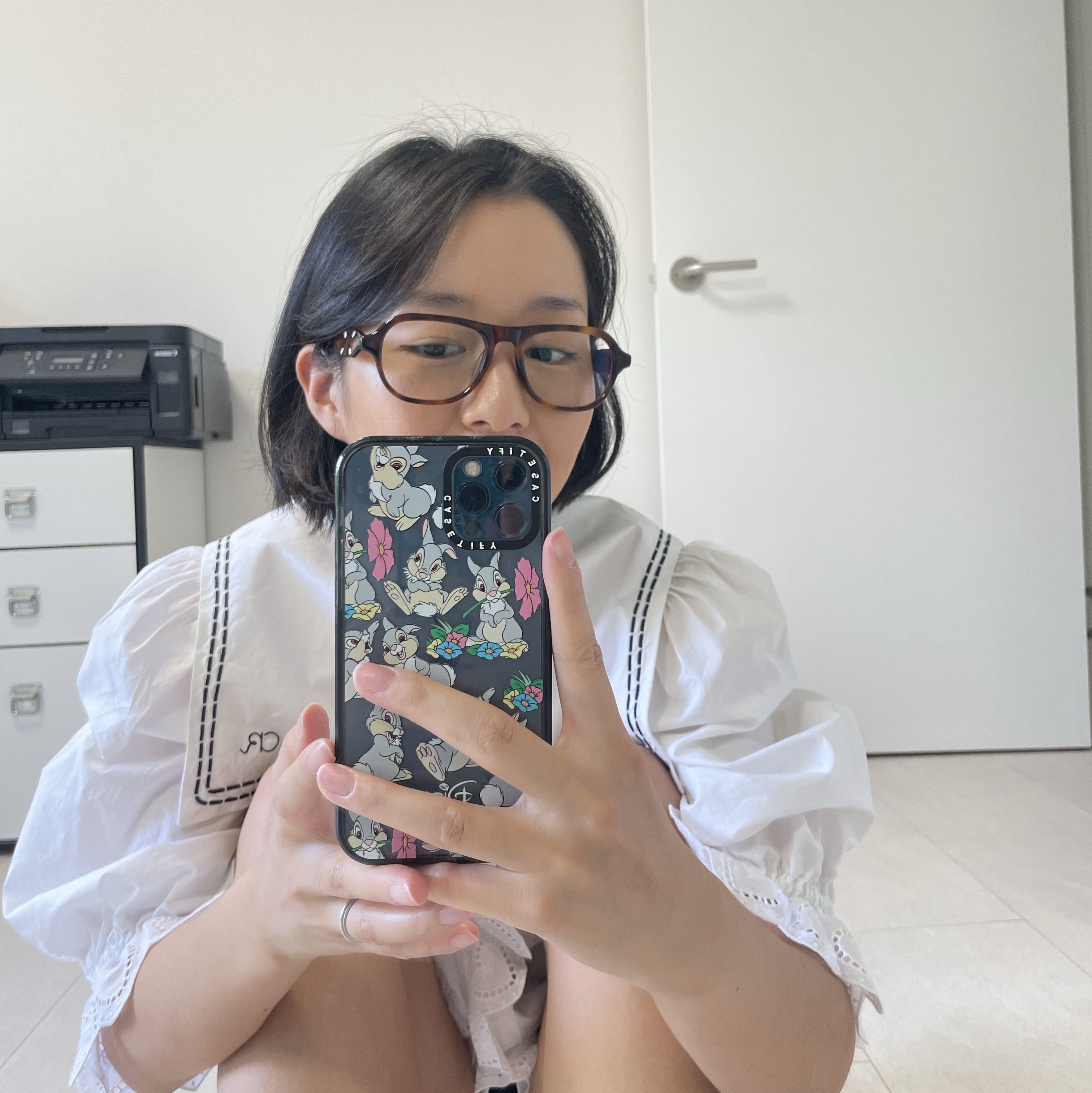 Gentle Monster x Maison Margiela MM113 Tortoiseshell Clear 착용 스타일 - 2