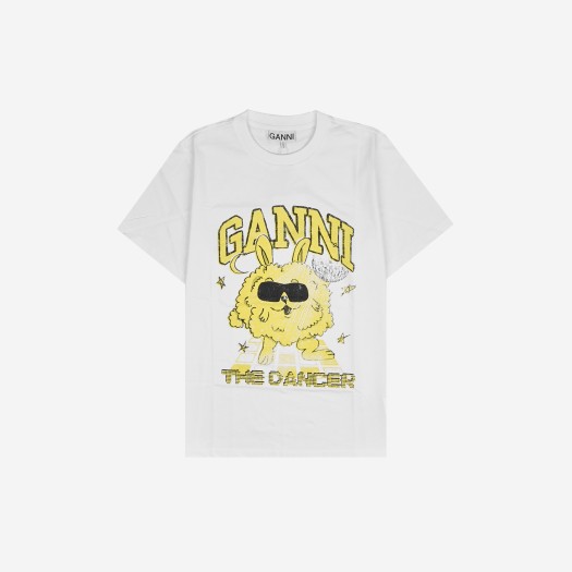 (W) Ganni Relaxed Dance Bunny T-Shirt Bright White