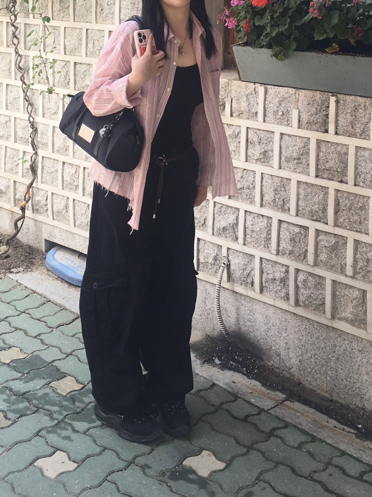 Nike x Stussy Air Penny II Black, Matin Kim Sporty Tote Bag Black 착용 스타일 - 3