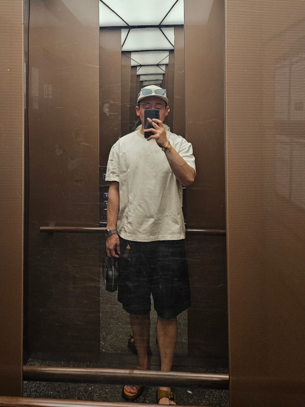 Supreme Seersucker S Logo 6-Panel Tan - 24SS 착용 스타일