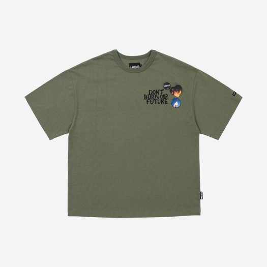 아조바이아조 PBA DBOF 백 로고 티셔츠 카키