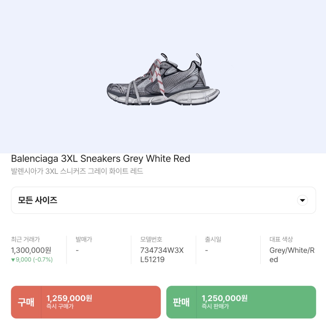 (W) Balenciaga 3XL Sneakers Grey White Red, Balenciaga 3XL Sneakers Grey White Red 착용 스타일 - 2