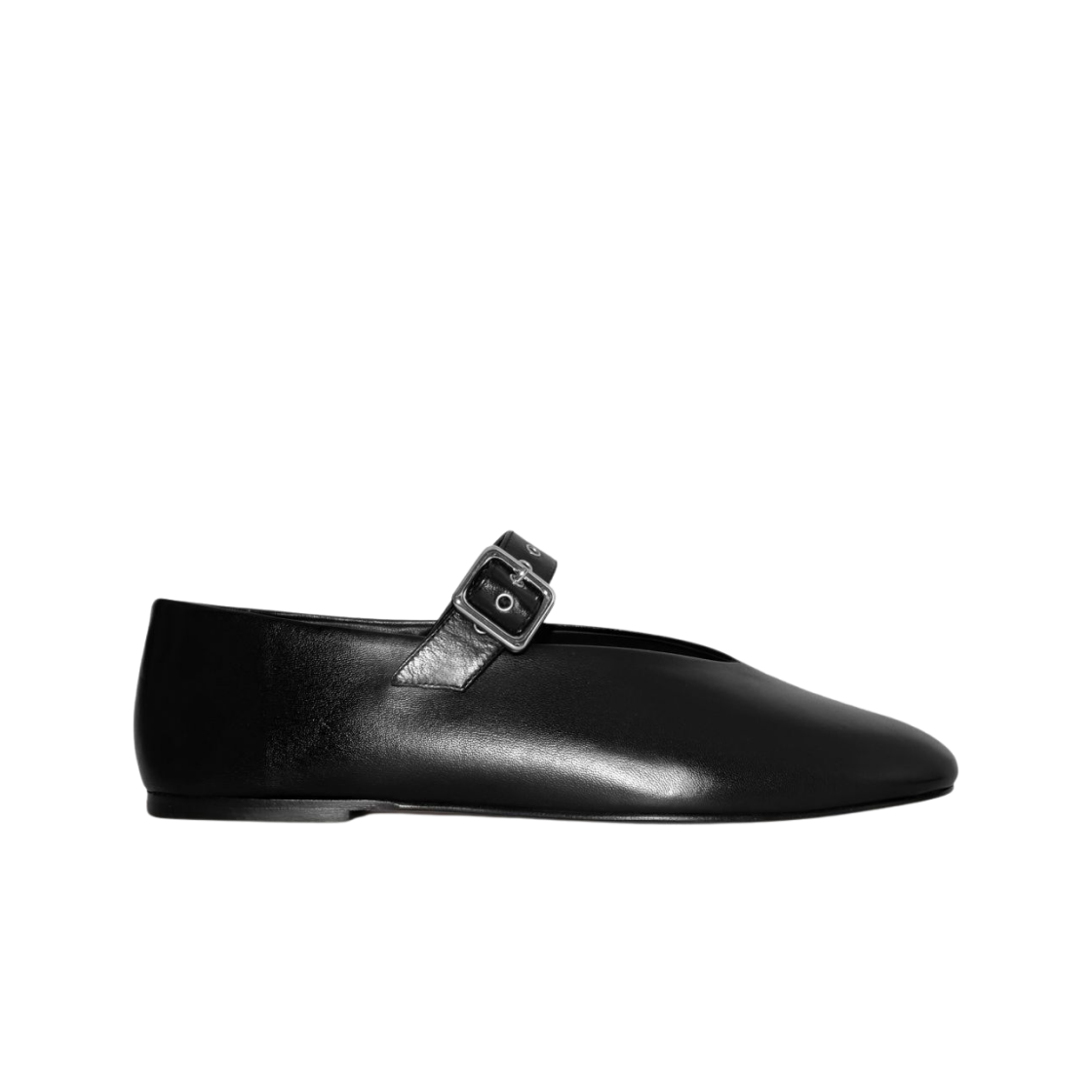 (W) 코스 버클 발레 플랫 블랙((W) COS Buckled Ballet Flats Black)