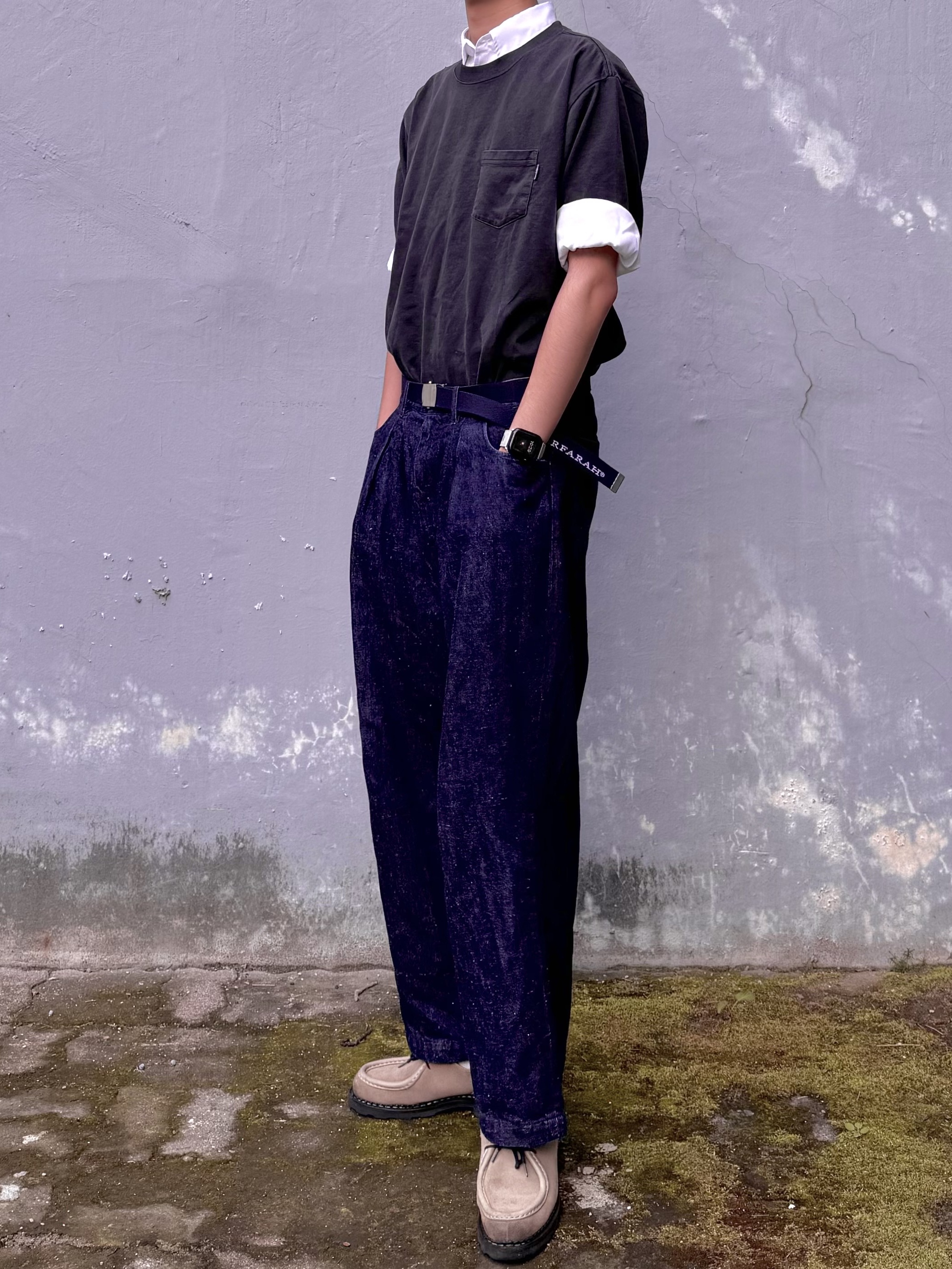 Thisisneverthat x Farah Classic Shirt White 착용 스타일