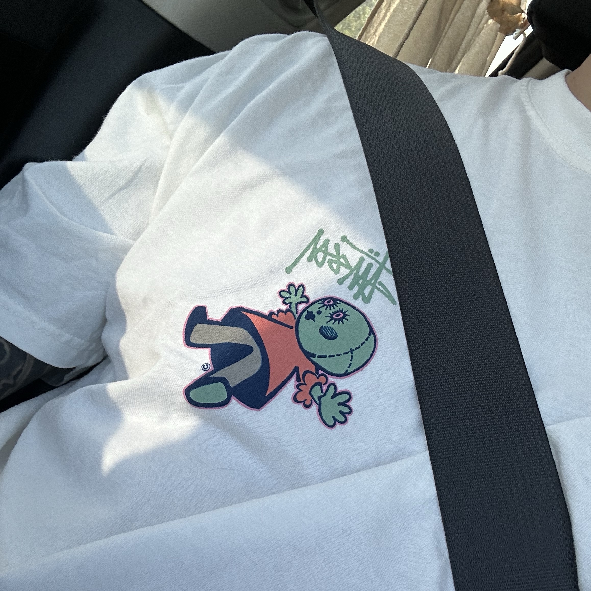 Stussy Dollie Pigment Dyed T-Shirt Natural 착용 스타일