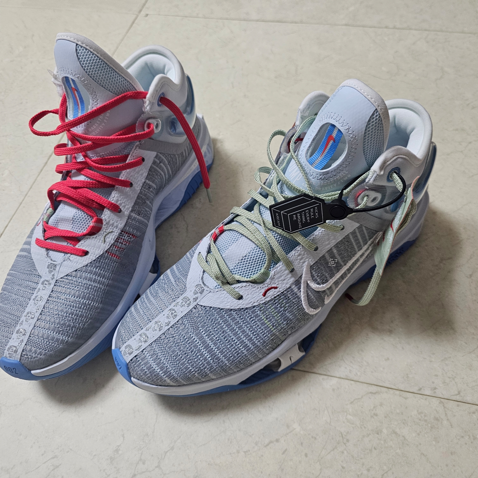 Nike Air Zoom GT Jump 2 EP Wolf Grey Blue Tint 착용 스타일 - 1