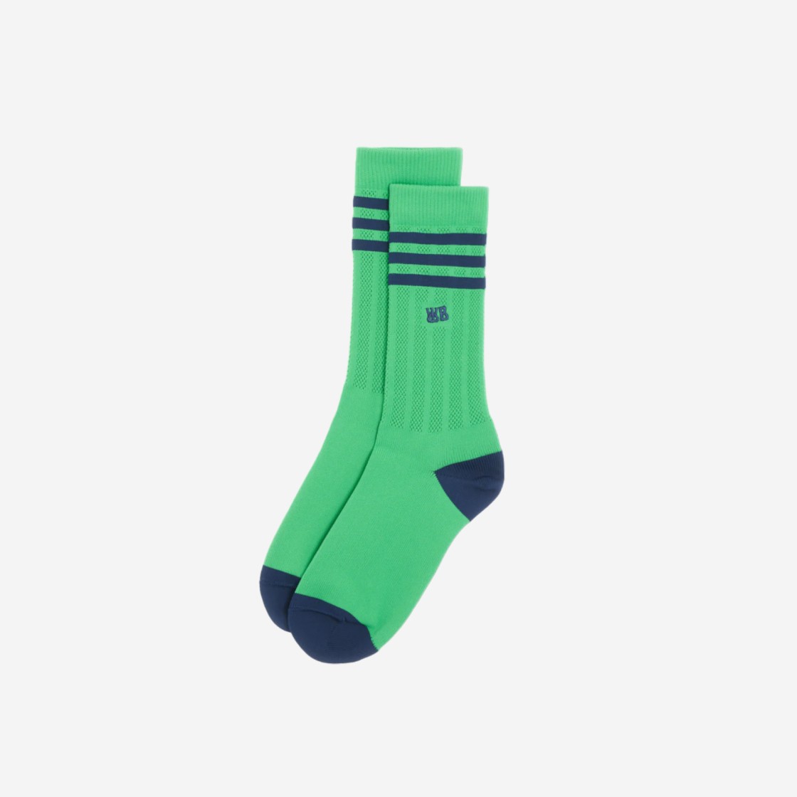 Adidas x Wales Bonner Crew Socks Vivid Green Navy 상세 이미지 1