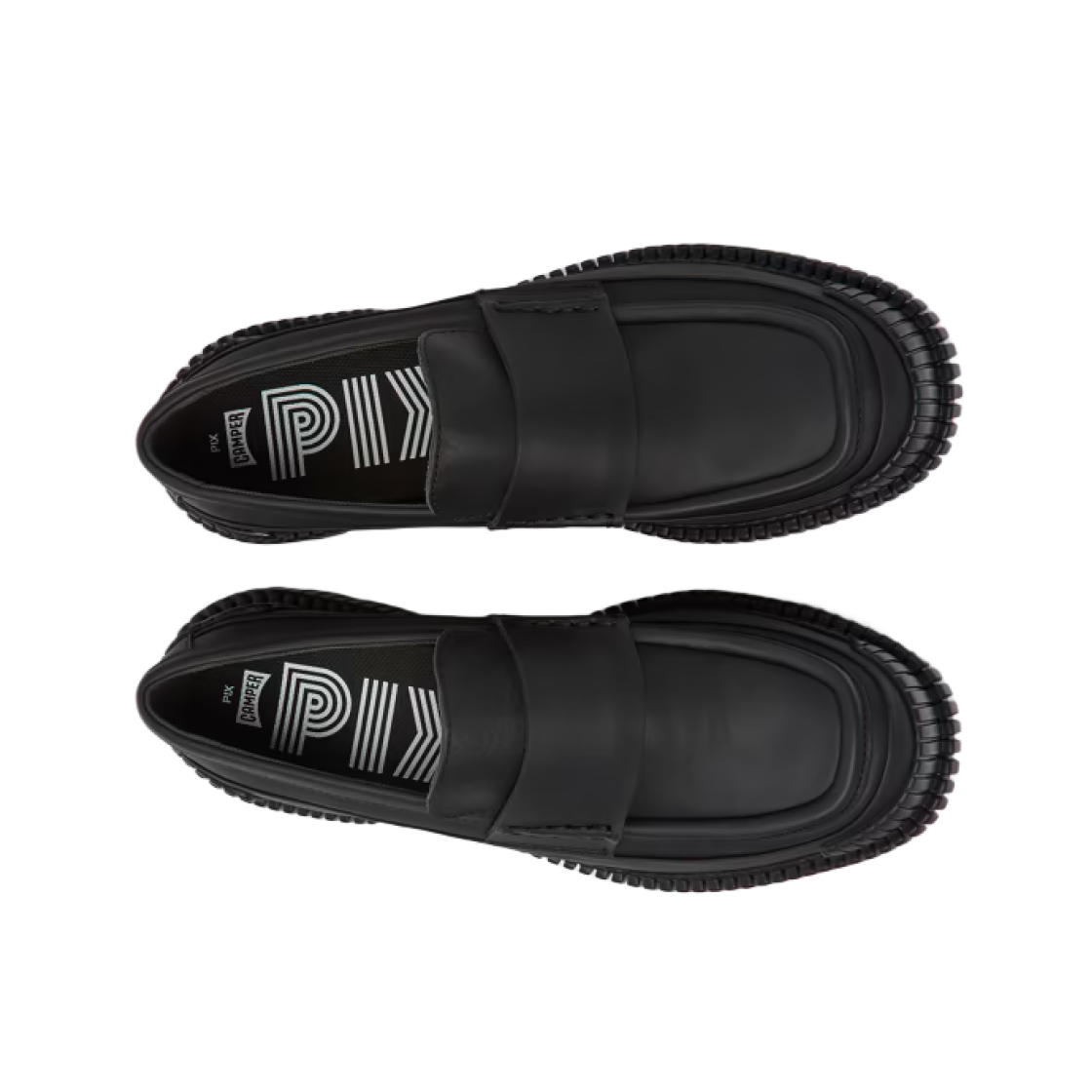 (W) 캠퍼 픽스 레더 로퍼 블랙((W) Camper Pix Leather Loafer Black) - 2