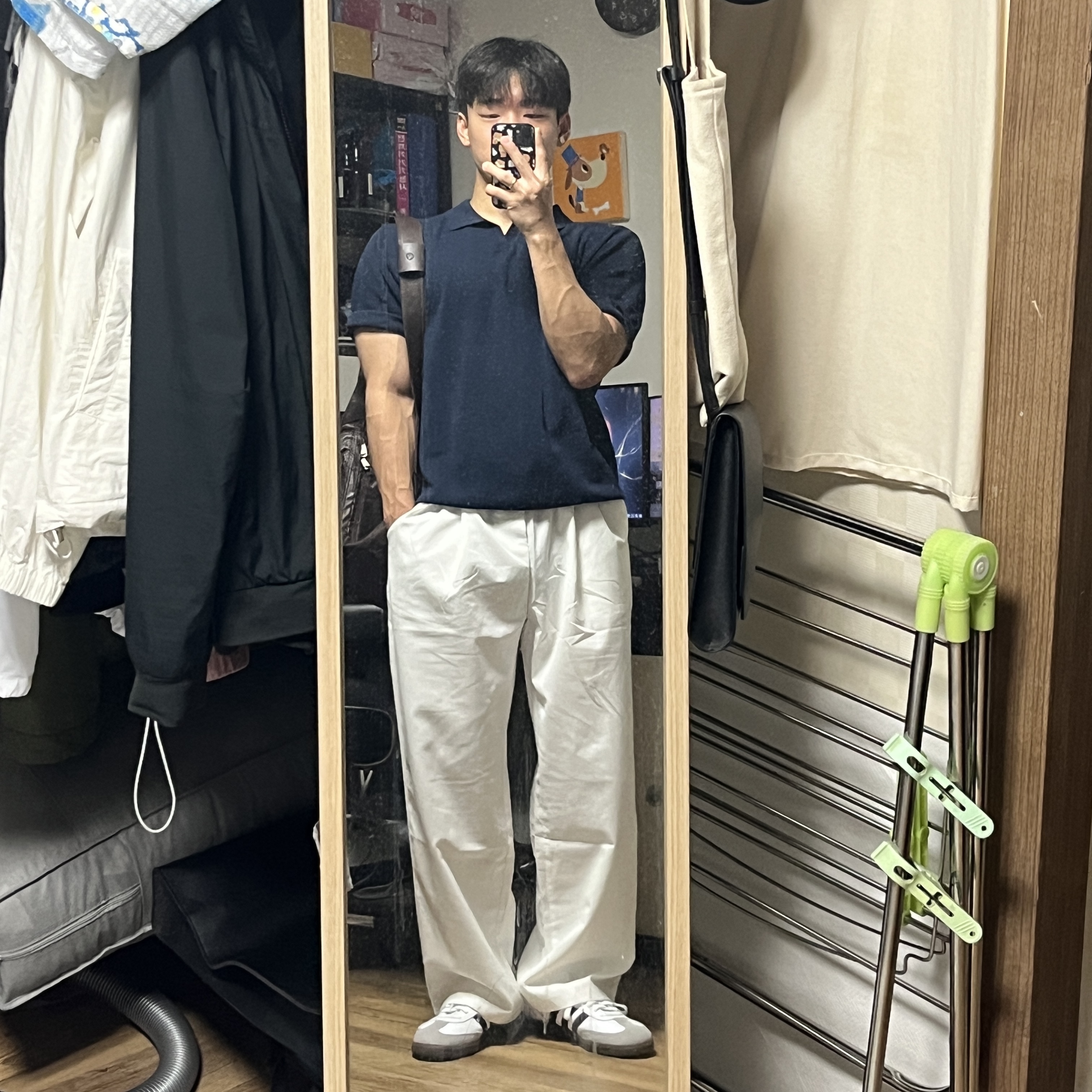 Adidas Samba OG Cloud White 착용 스타일 - 1