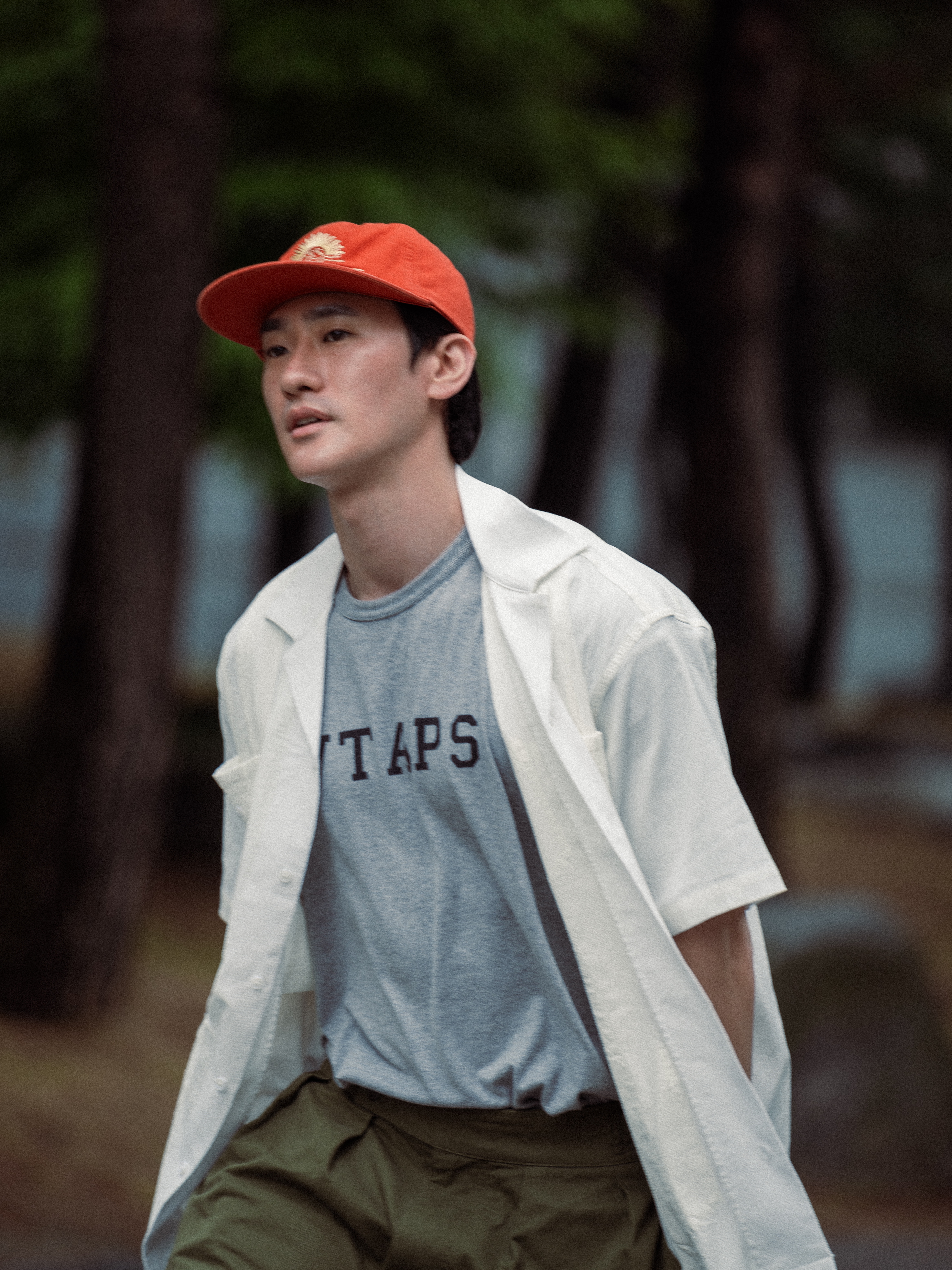 Dr. Martens x Supreme 1461 Gray Silver, Hello Sunrise Washed OG Logo 6panel Cap_Burnt Orange 착용 스타일 - 8