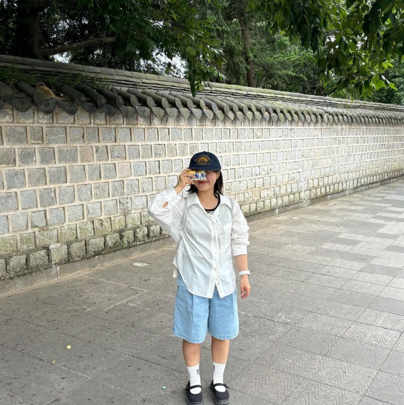 Hello Sunrise Washed HS Arch Logo 6Panel Cap Navy & Orange, Hello Sunrise Washed HS Arch Logo 6Panel Cap Off White & Navy 착용 스타일
