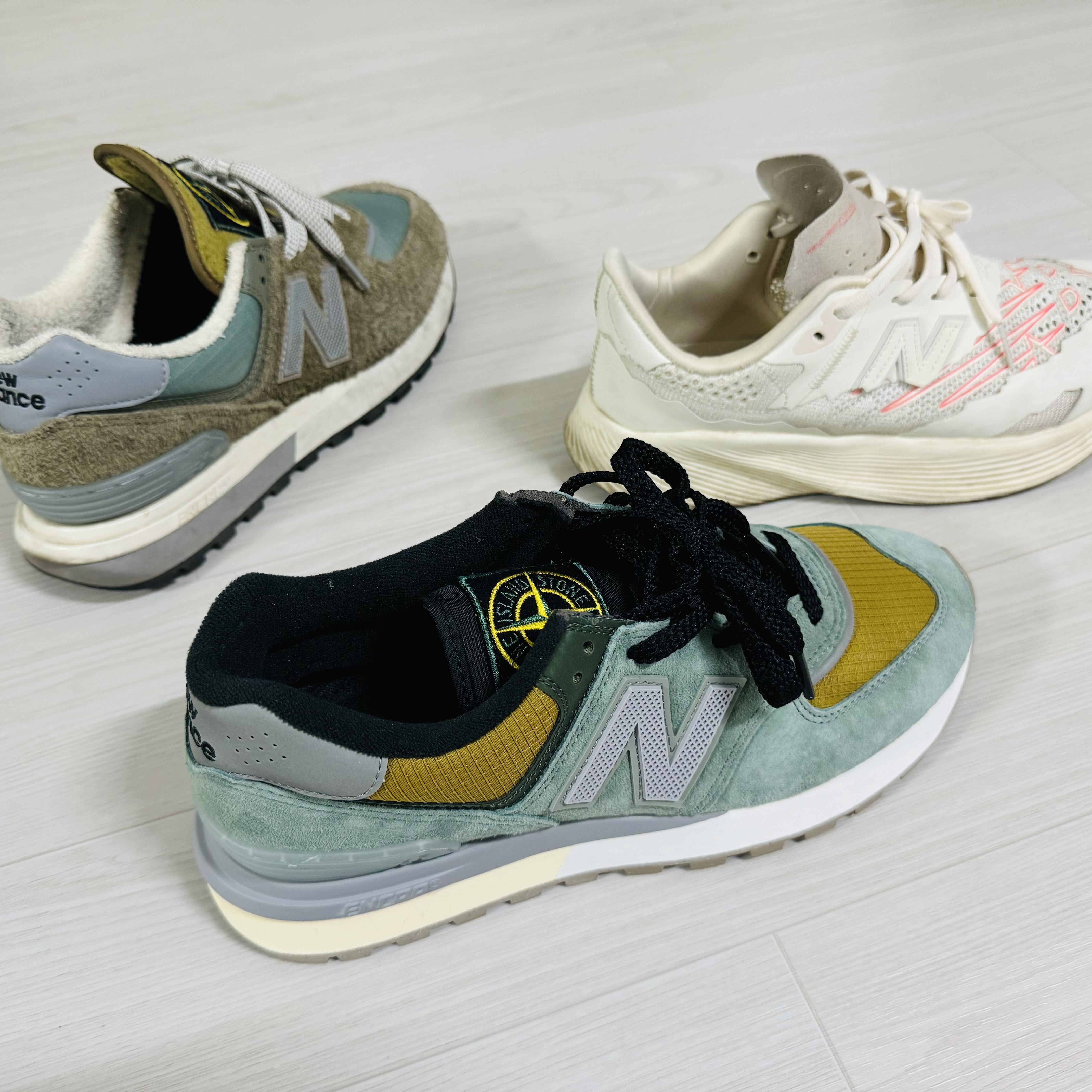 New Balance x Stone Island 574 Legacy Light Green, New Balance x Stone Island 574 Legacy Green 착용 스타일 - 4