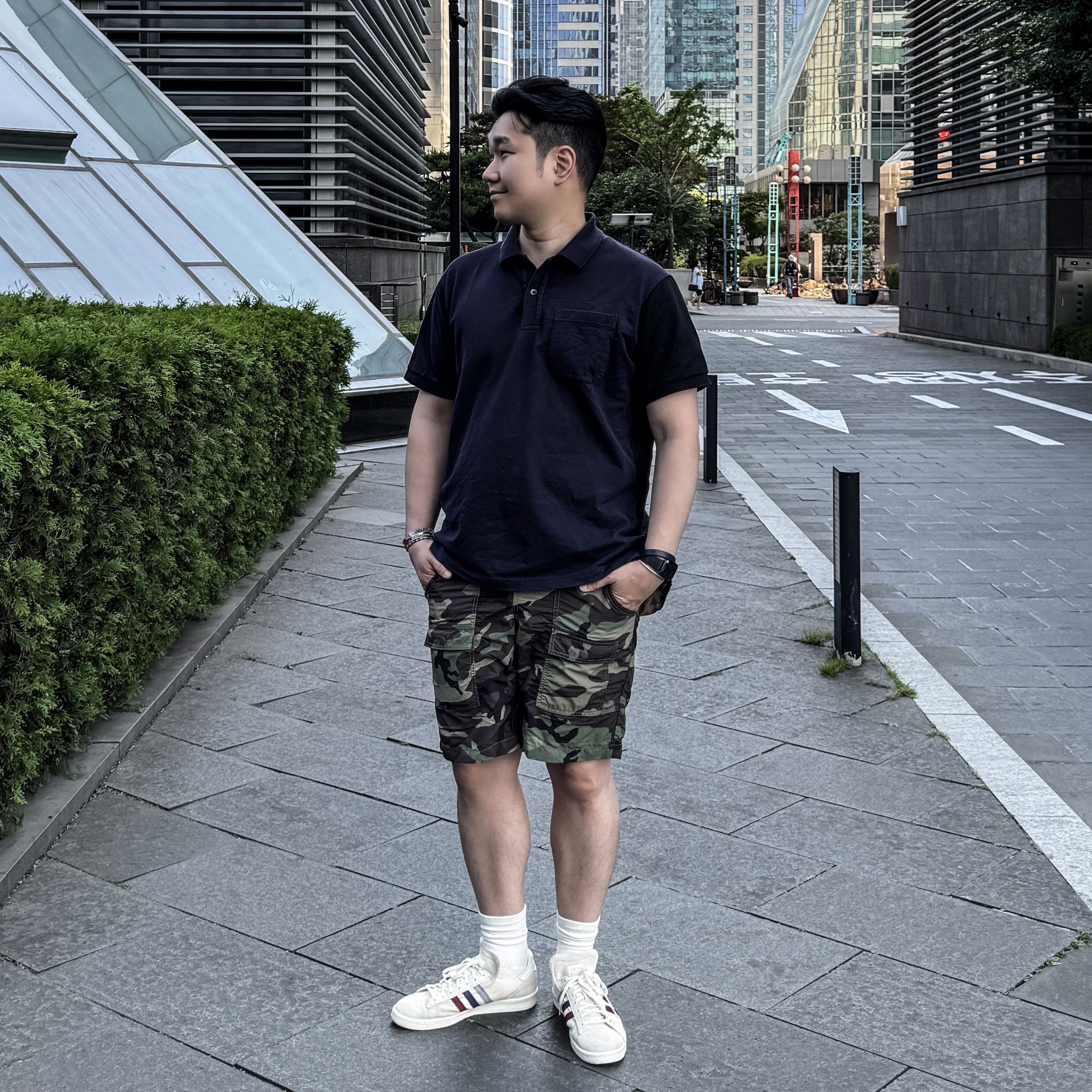 Adidas x Recouture Campus 80s Chalk White 착용 스타일