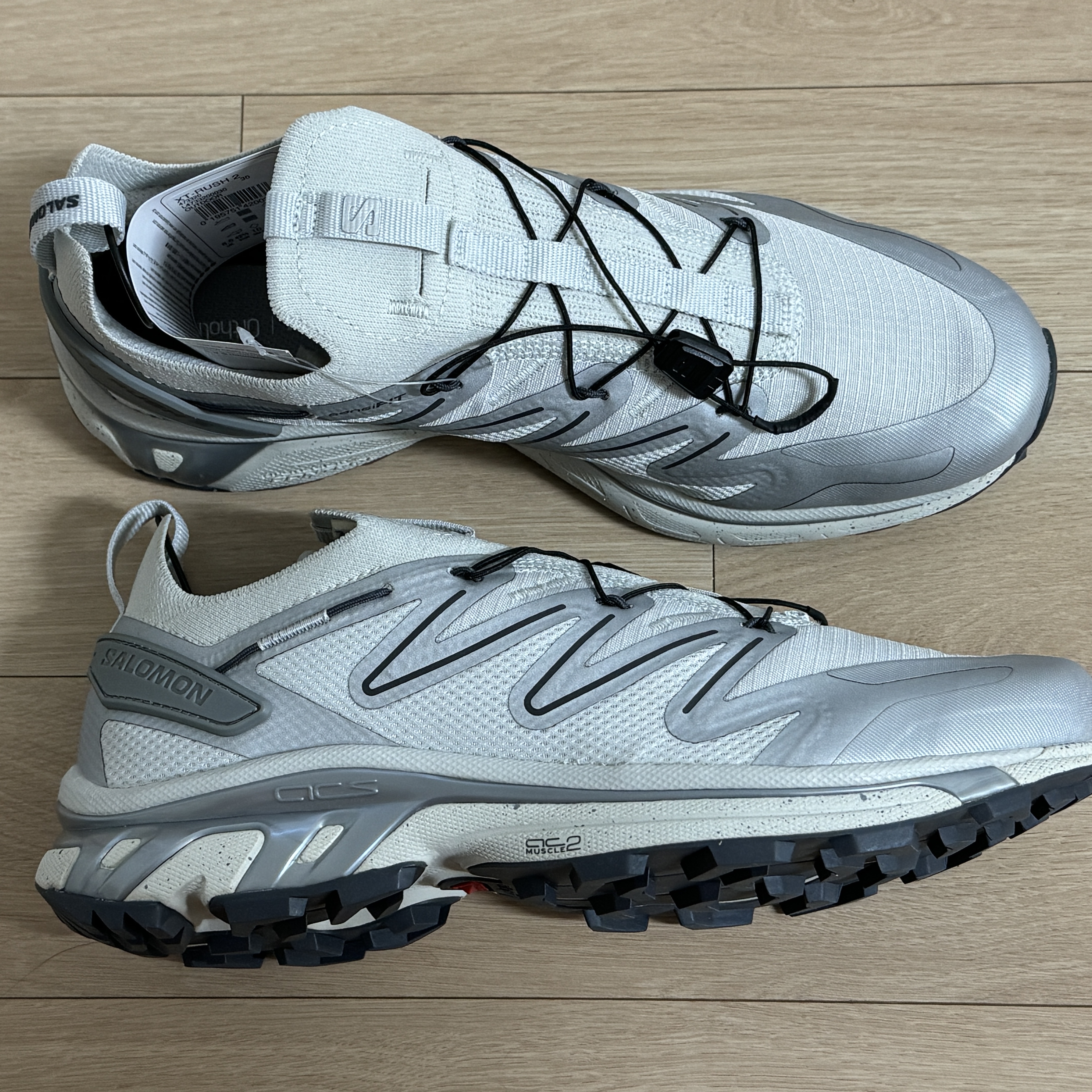 Salomon XT-Rush 2 Lunar Rock Silver Metallic X 착용 스타일 - 1