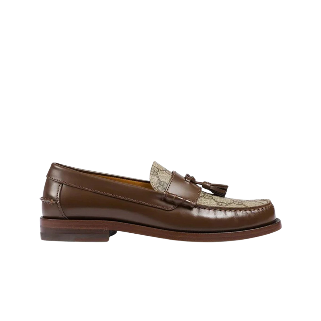 (W) Gucci Tassel Loafer Dark Brown Ebony GG Supreme 상세 이미지 1