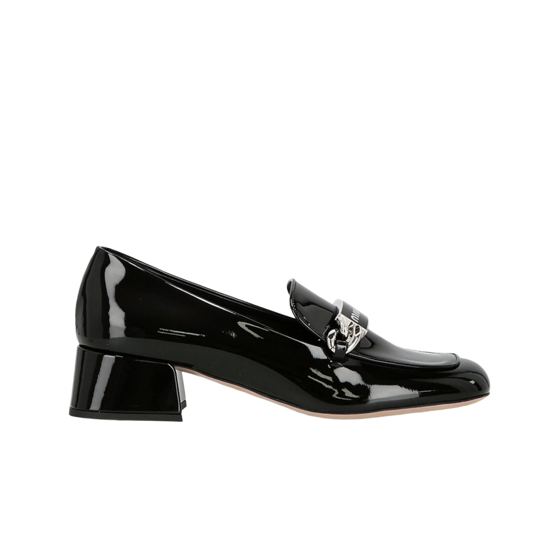 (W) 미우 미우 페이턴트 레더 로퍼 블랙