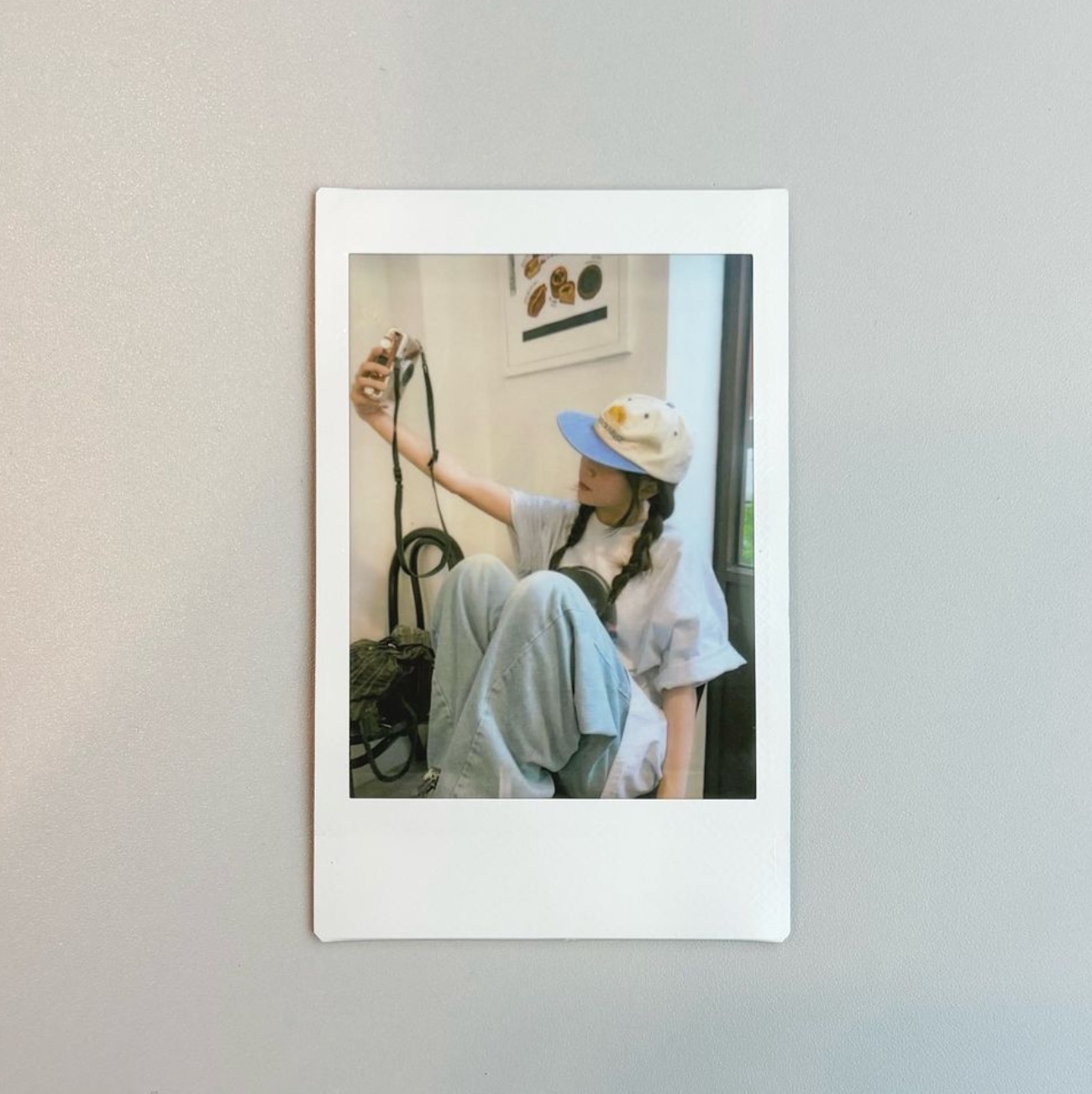 Hello Sunrise Two Tone Washed OG Logo Cap VTG Red & Ocean Blue, Hello Sunrise Two Tone Washed OG Logo Cap Deep Blue & Beige 착용 스타일