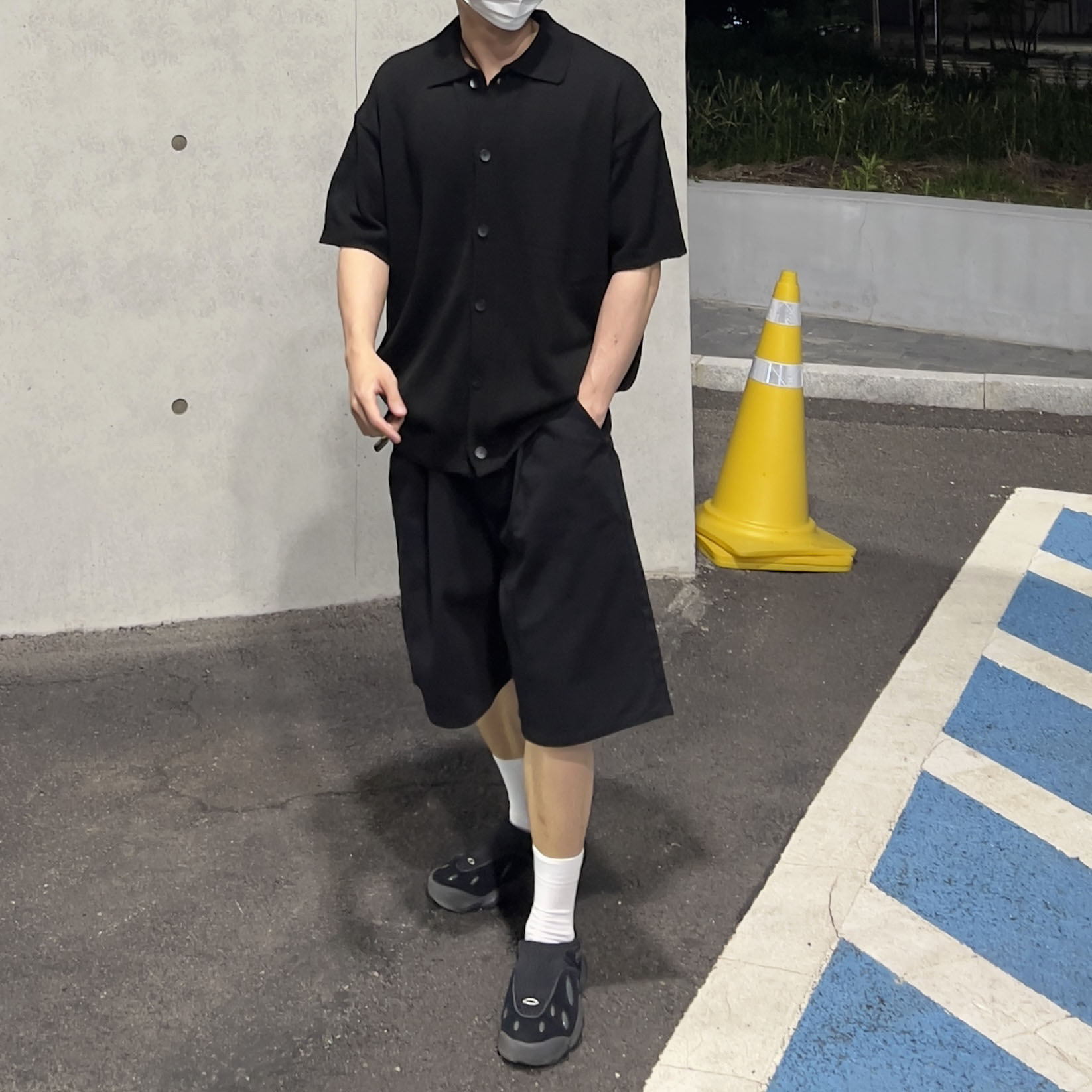 Oakley Factory Team x Junya Watanabe Man Suede Flesh Black, Oakley Factory Team x Brain Dead Orbital Flesh Black glitter 착용 스타일 - 5