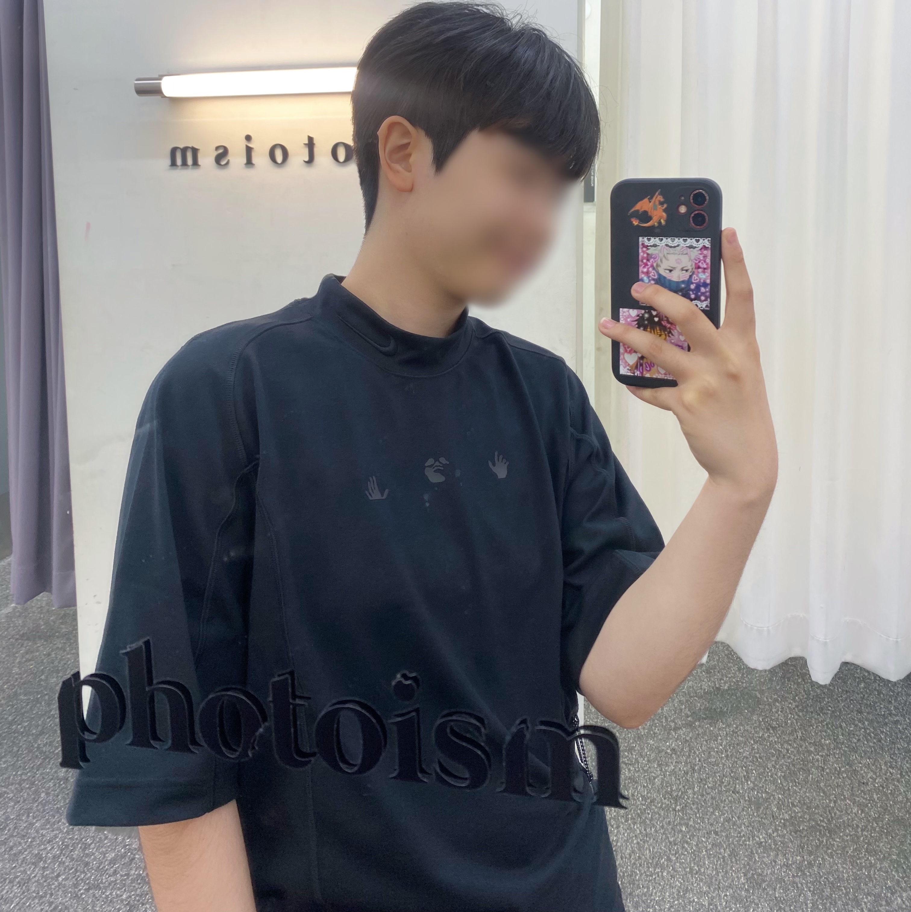Nike x Off-White Mock Neck Short Sleeve Top Black - Asia 착용 스타일 - 2