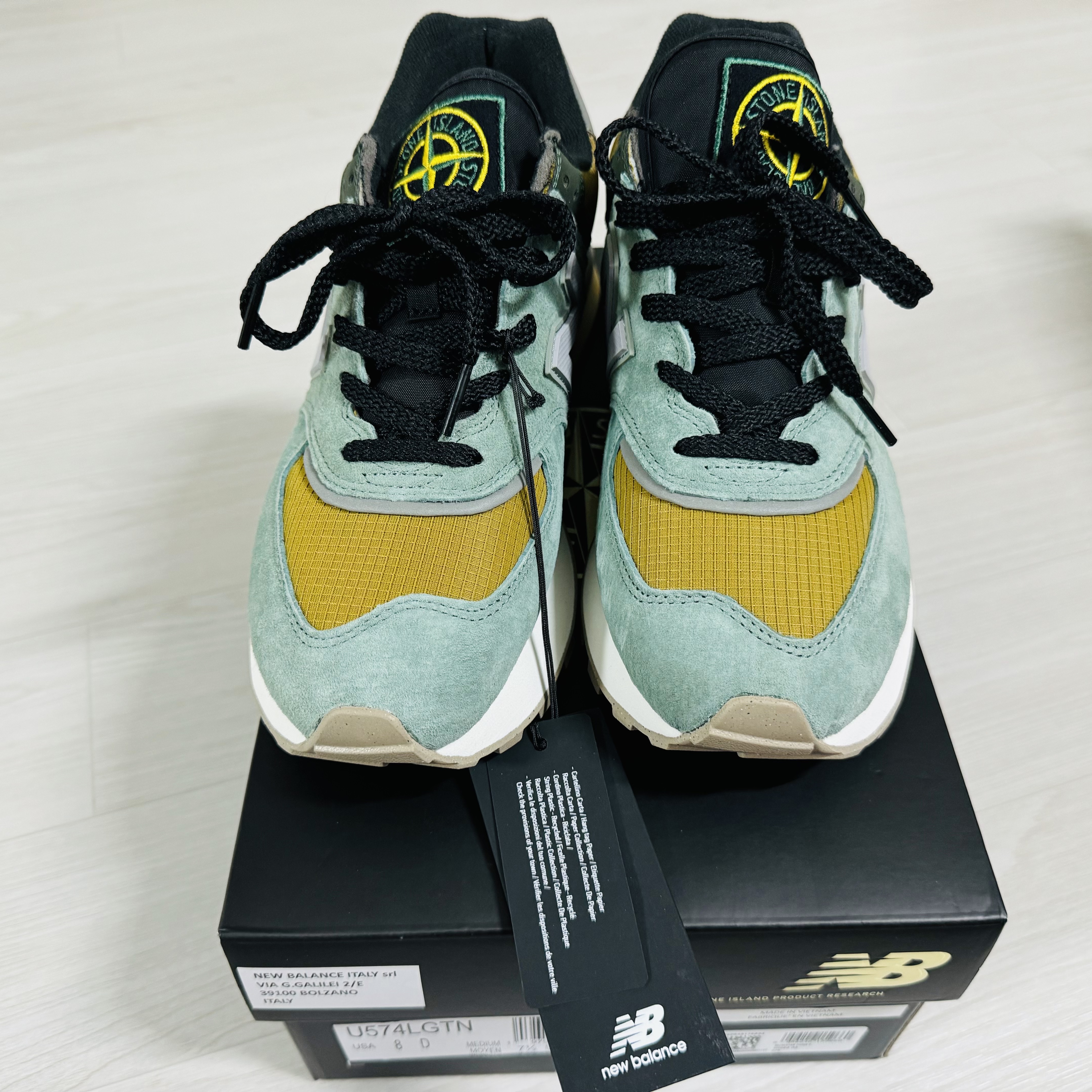 New Balance x Stone Island 574 Legacy Light Green, New Balance x Stone Island 574 Legacy Green 착용 스타일 - 2