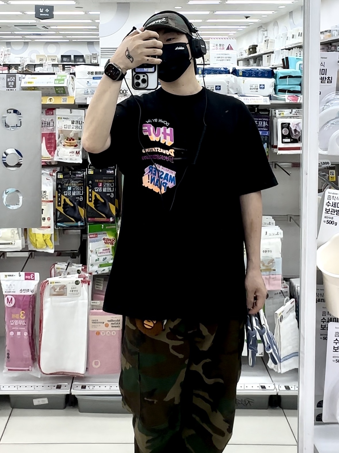 Supreme Reflective Ripstop Camp Cap Woodland Camo - 24SS 착용 스타일 - 2