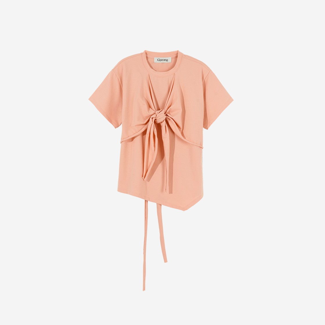 Gyeong Layered Wrap Tee Apricot 상세 이미지 1