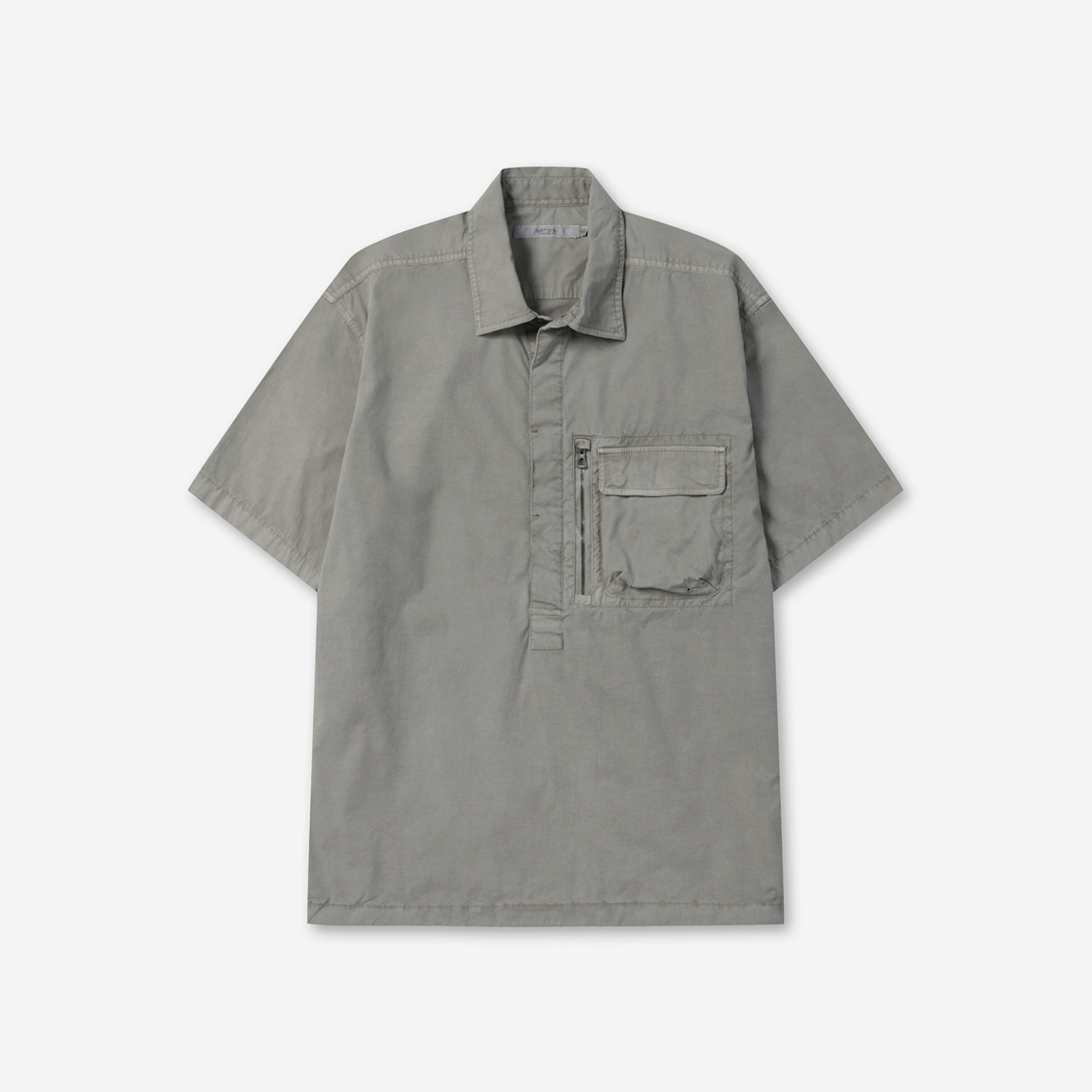 시리즈 가먼트 다잉 반팔 아노락 셔츠 카키(SERIES New Garment Dying Short-Sleeved Anorak Shirt Khaki) - 1