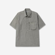 SERIES New Garment Dying Short-Sleeved Anorak Shirt Khaki