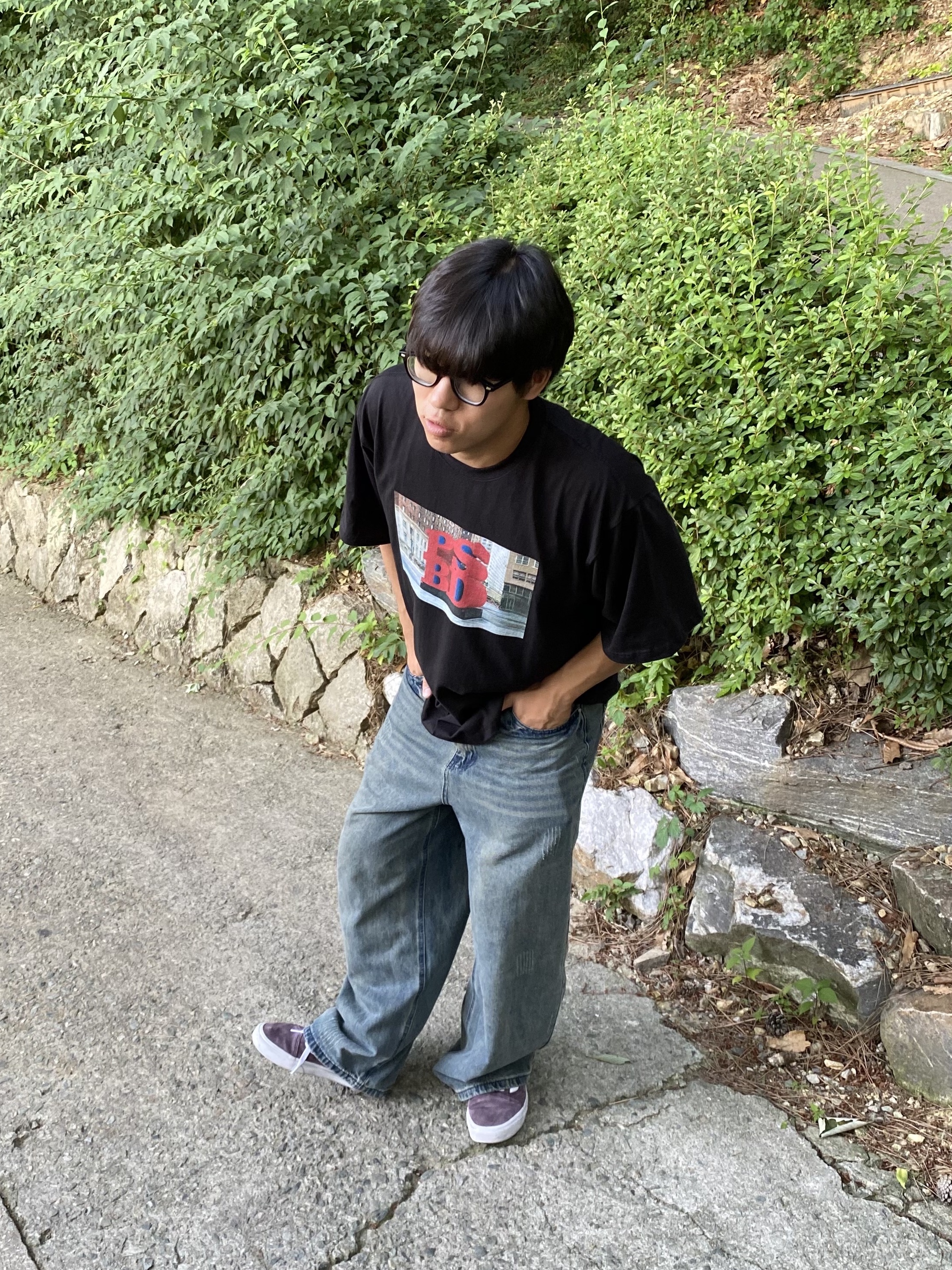 Plastickbandage Sculpture Short Sleeve Black 착용 스타일