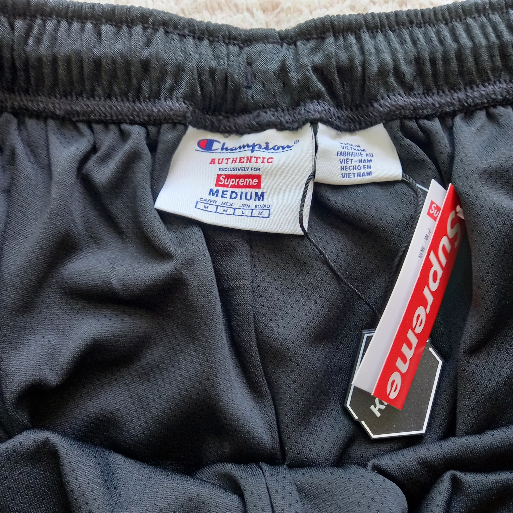 Supreme x Champion Mesh Short Black - 24SS 착용 스타일 - 3
