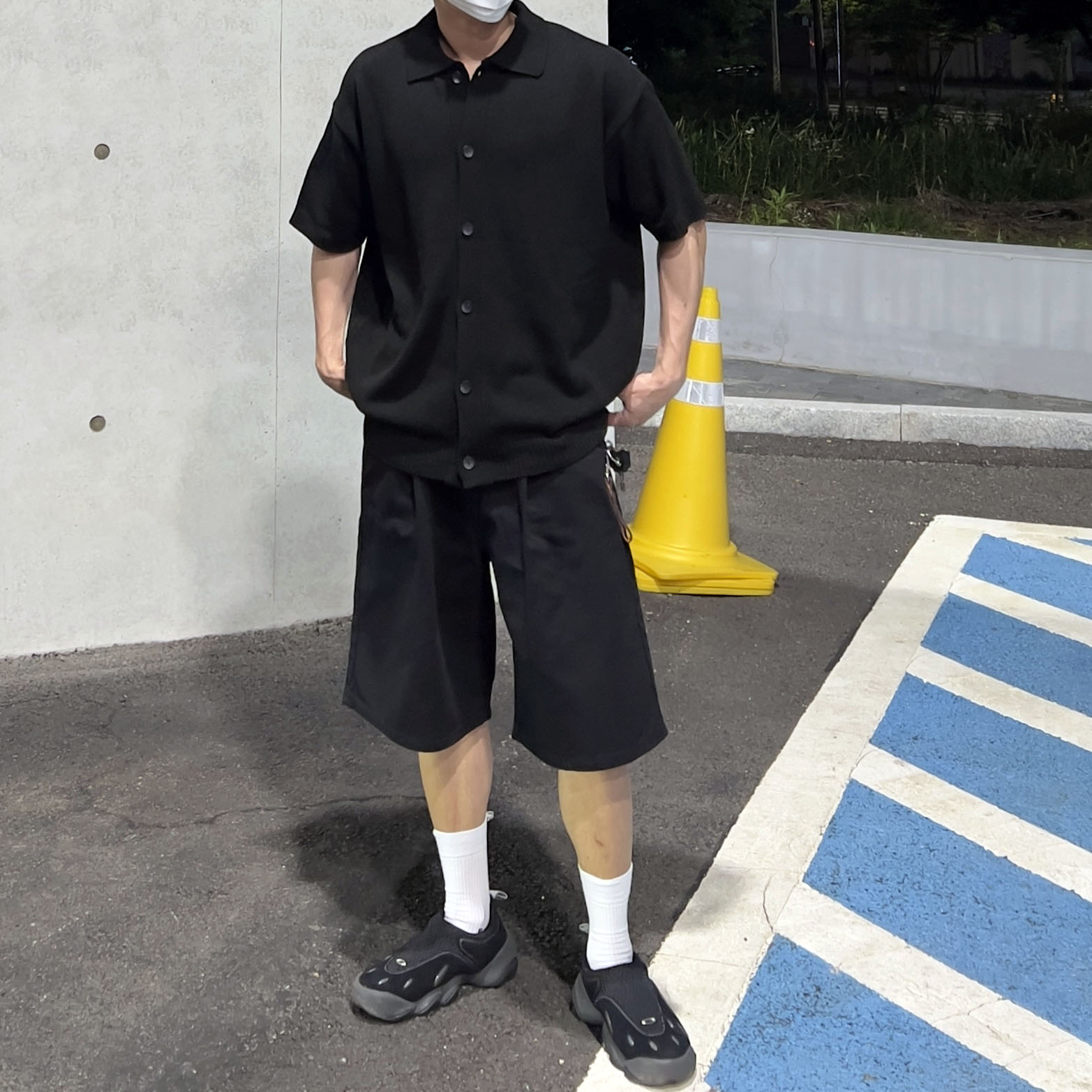 Oakley Factory Team x Junya Watanabe Man Suede Flesh Black, Oakley Factory Team x Brain Dead Orbital Flesh Black glitter 착용 스타일 - 1