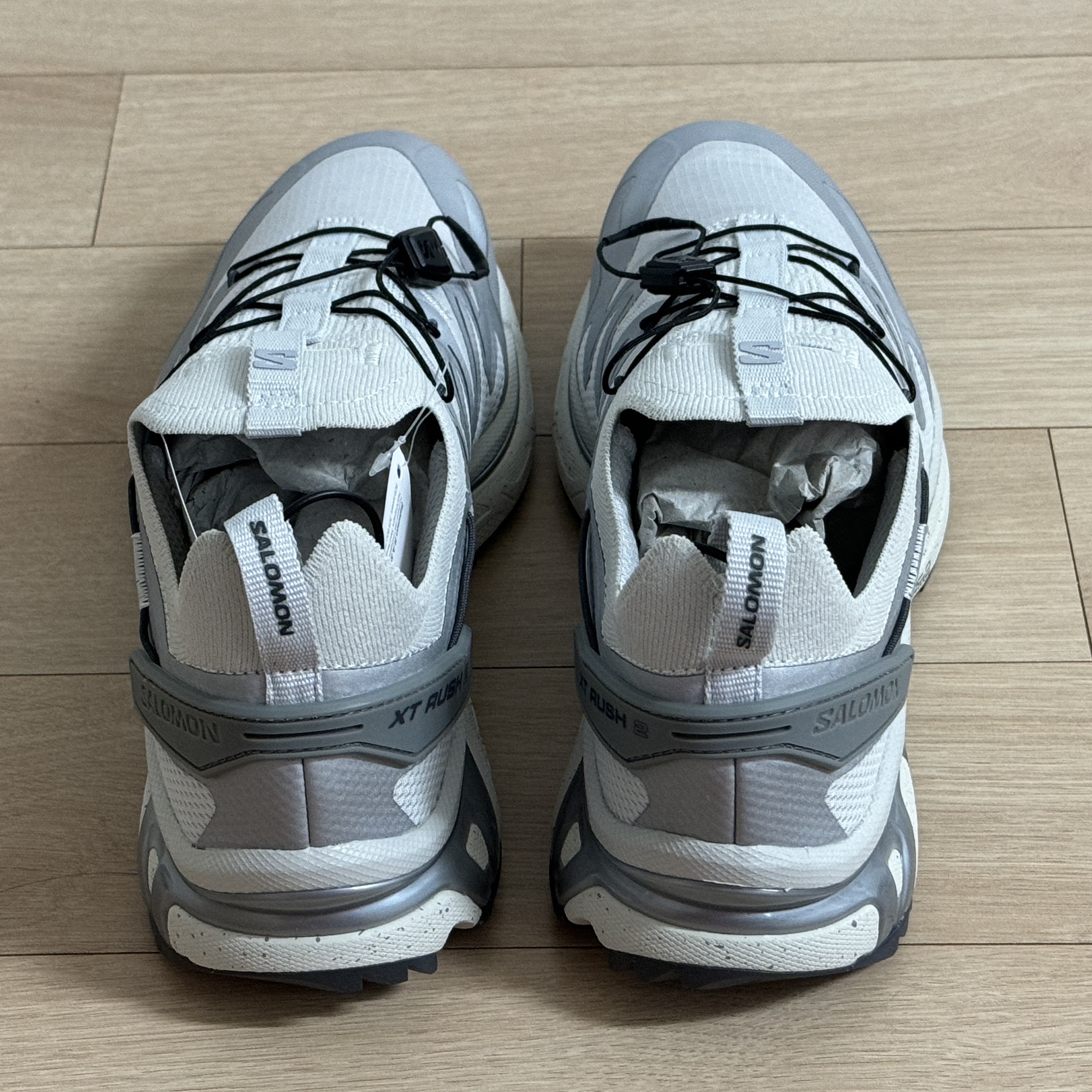 Salomon XT-Rush 2 Lunar Rock Silver Metallic X 착용 스타일 - 2