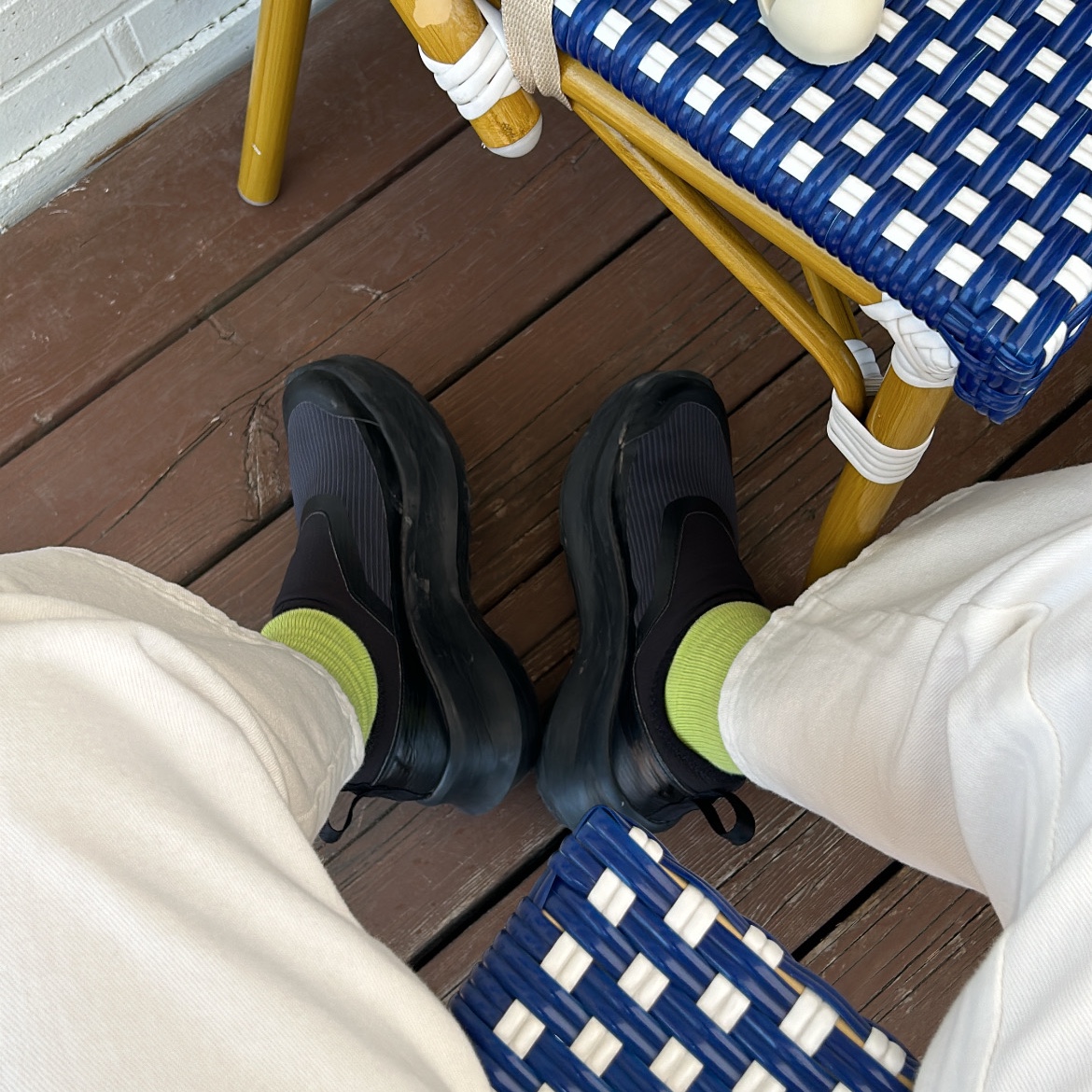 Salomon x Comme des Garcons Slip-On Platform Black 착용 스타일