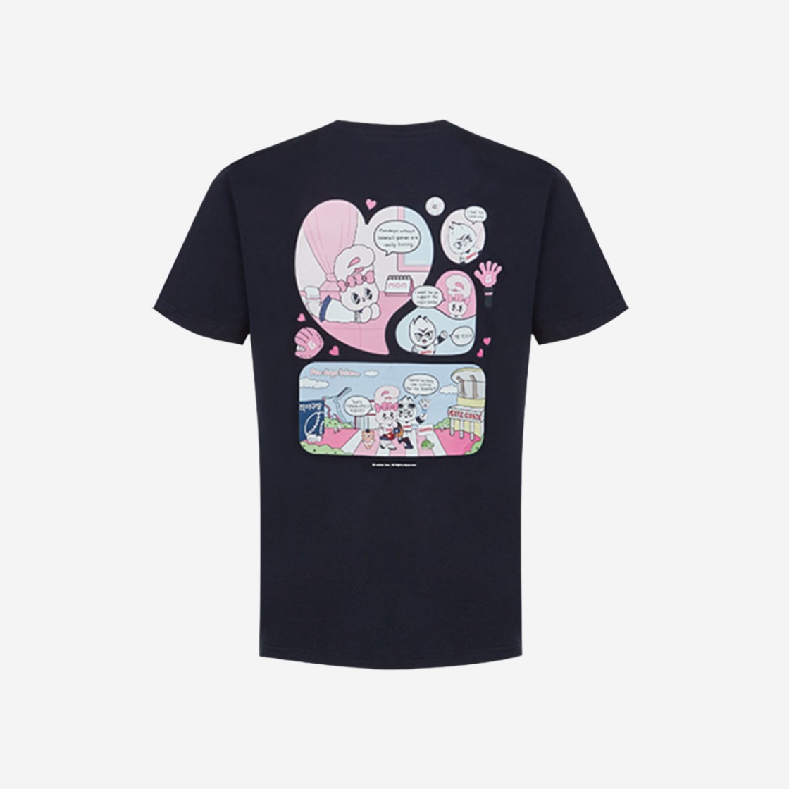 Lotte Giants x Esther Bunny Cartoon T-Shirt Navy 상세 이미지 1