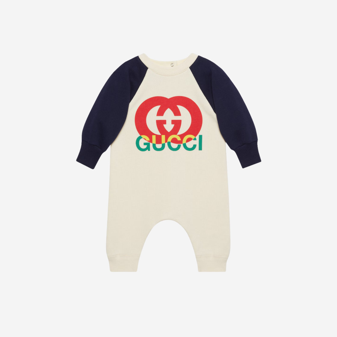737408-XJFVT-9756 (Kids) Gucci Interlocking G Cotton One-Piece Ivory