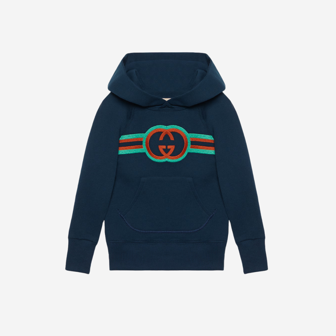737393-XJFKZ-4696 (Kids) Gucci Cotton Sweatshirt with Embroidery Blue