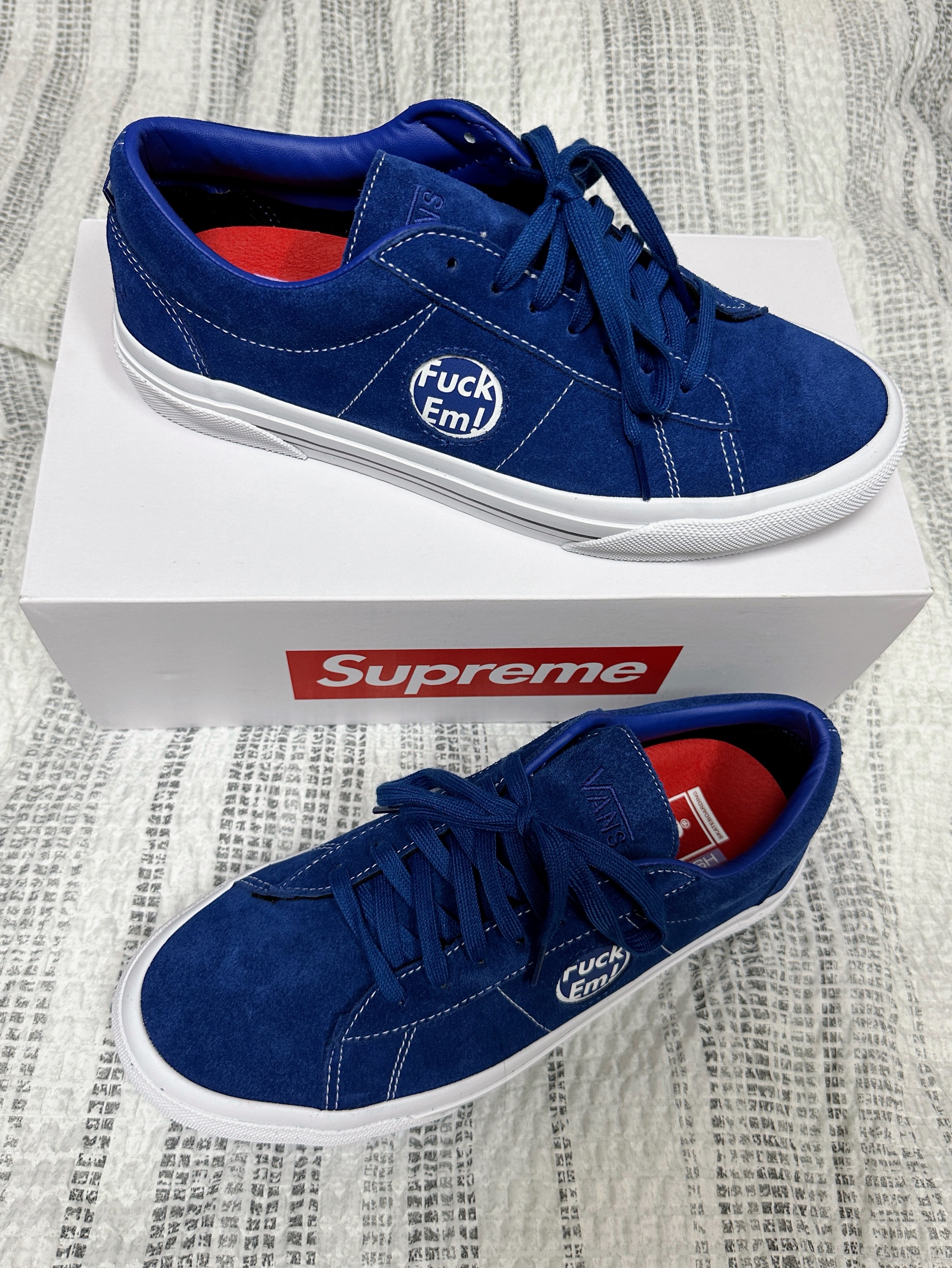 Vans x Supreme Sid Blue 착용 스타일