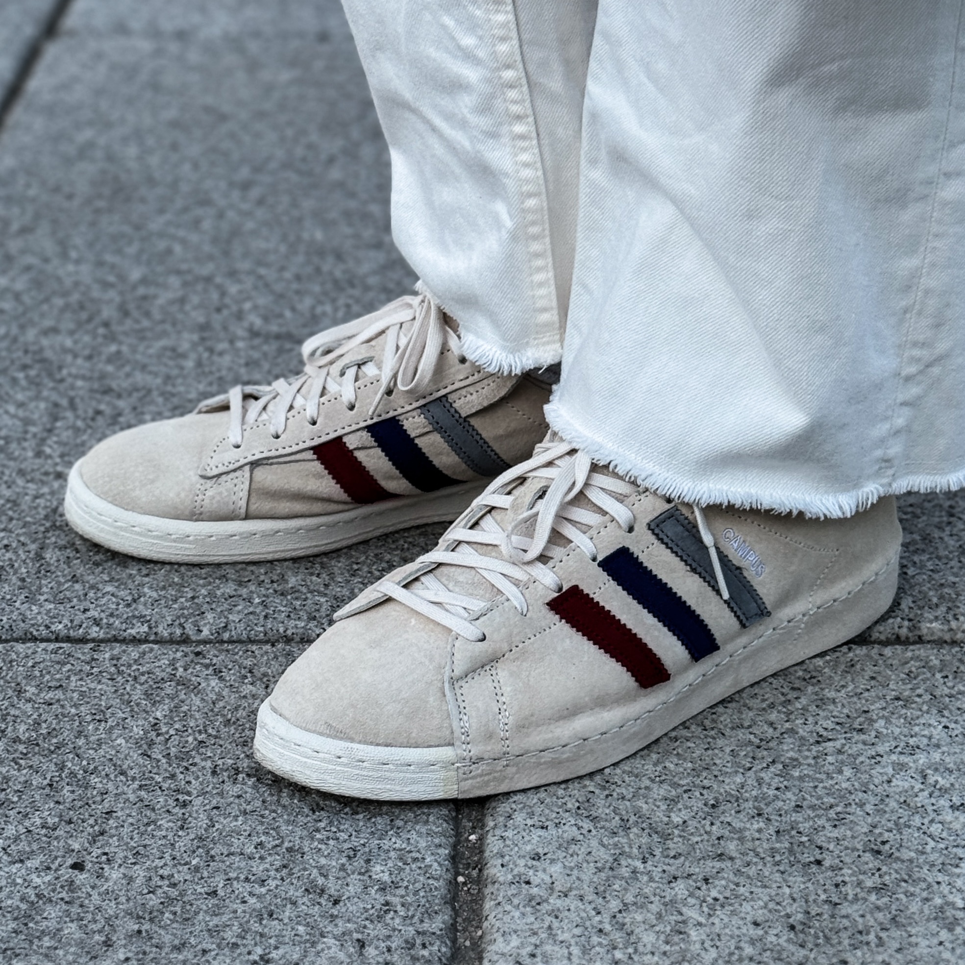 Adidas x Recouture Campus 80s Chalk White 착용 스타일