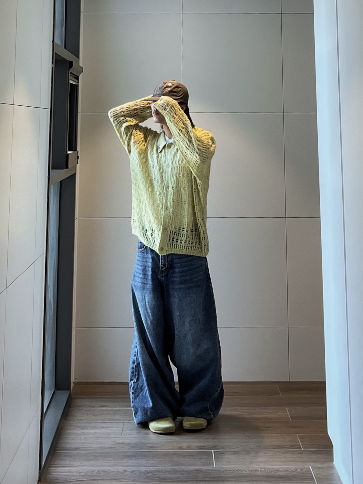 Zara x Studio Nicholson Balloon Fit Jeans Blue 착용 스타일 - 3