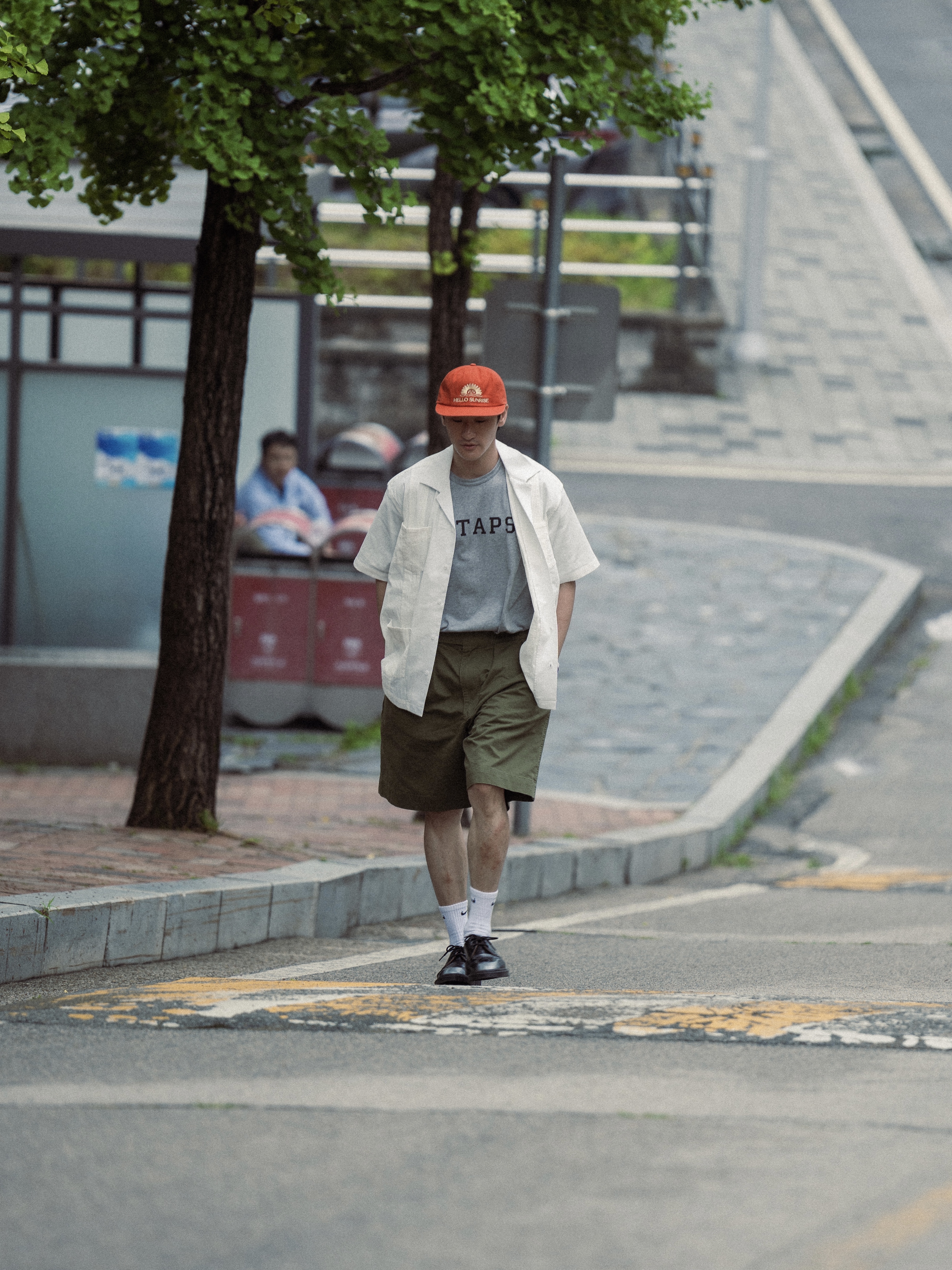 Dr. Martens x Supreme 1461 Gray Silver, Hello Sunrise Washed OG Logo 6panel Cap_Burnt Orange 착용 스타일 - 6