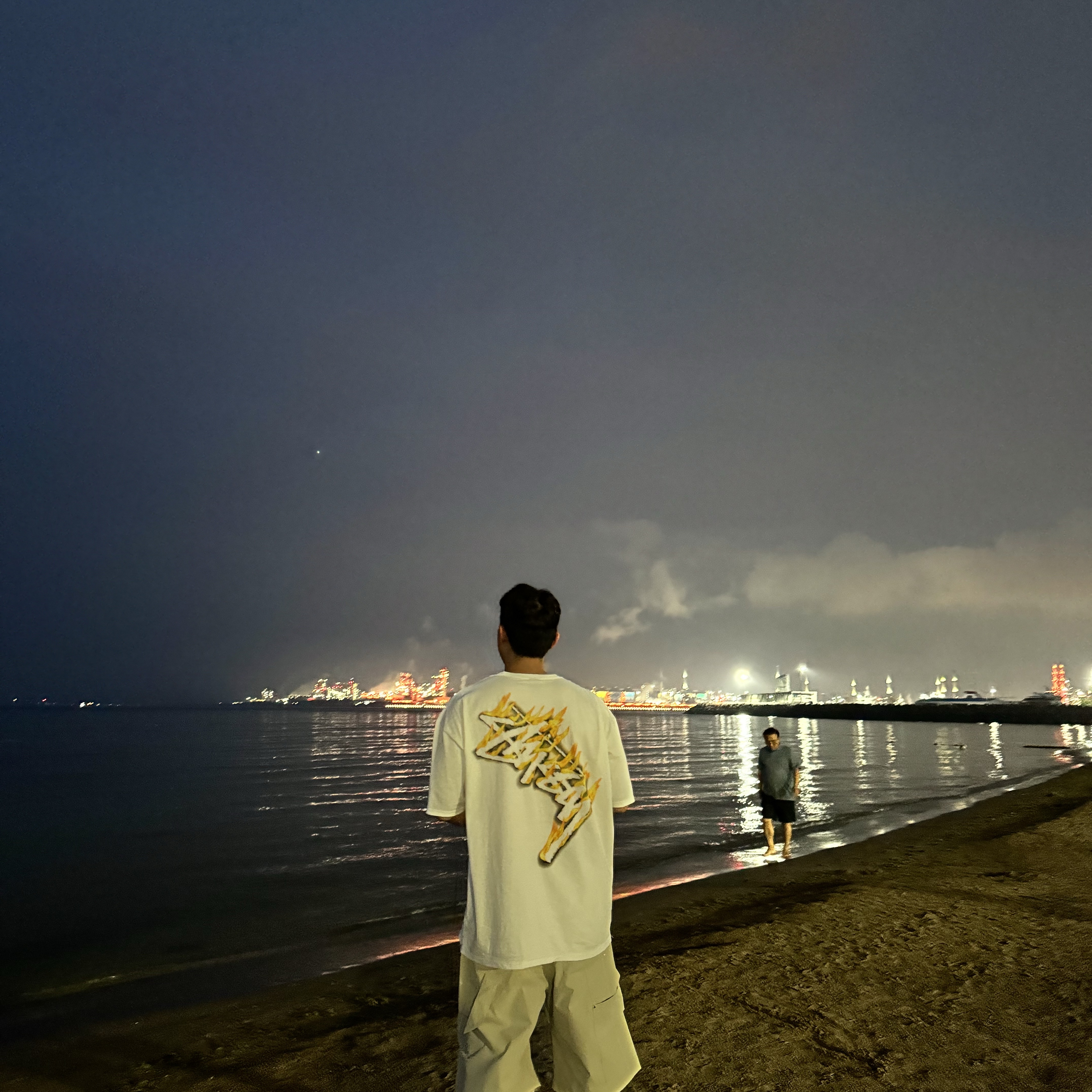 Nonnod Alpine Carpenter Shorts Beige, Stussy Burning Stock T-Shirt White 착용 스타일
