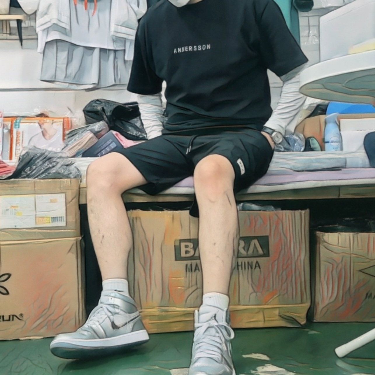 Jordan 1 High Golf NRG Metallic Silver Photon Dust 착용 스타일