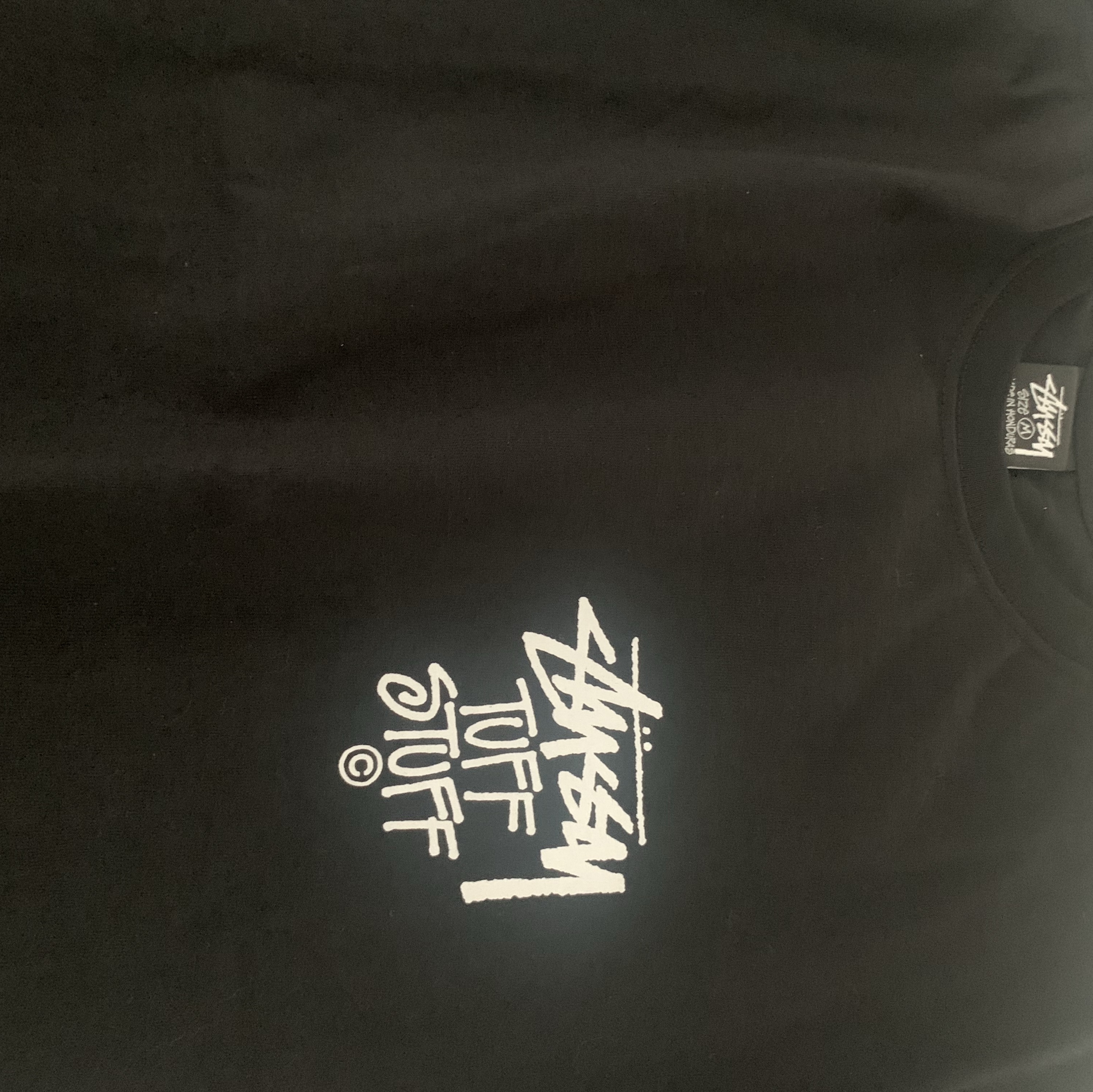 Stussy Tuff Stuff T-Shirt Black 착용 스타일 - 1