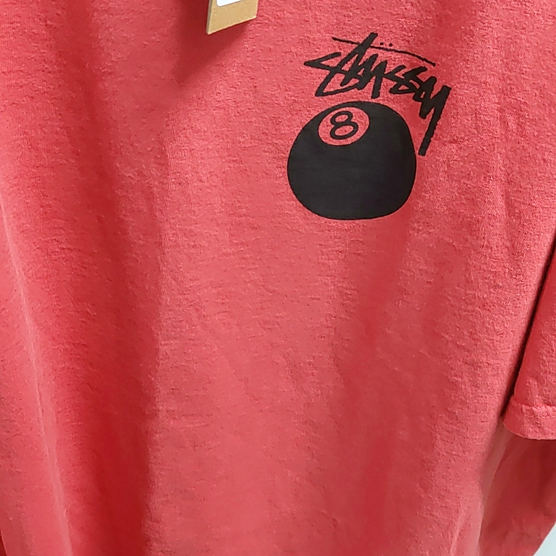 Stussy 8 Ball Pigment Dyed T-Shirt Guava 착용 스타일 - 1