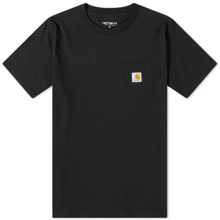 Carhartt Loose Fit Heavyweight Regular Short Sleeve Pocket T-Shirt Black 착용 스타일